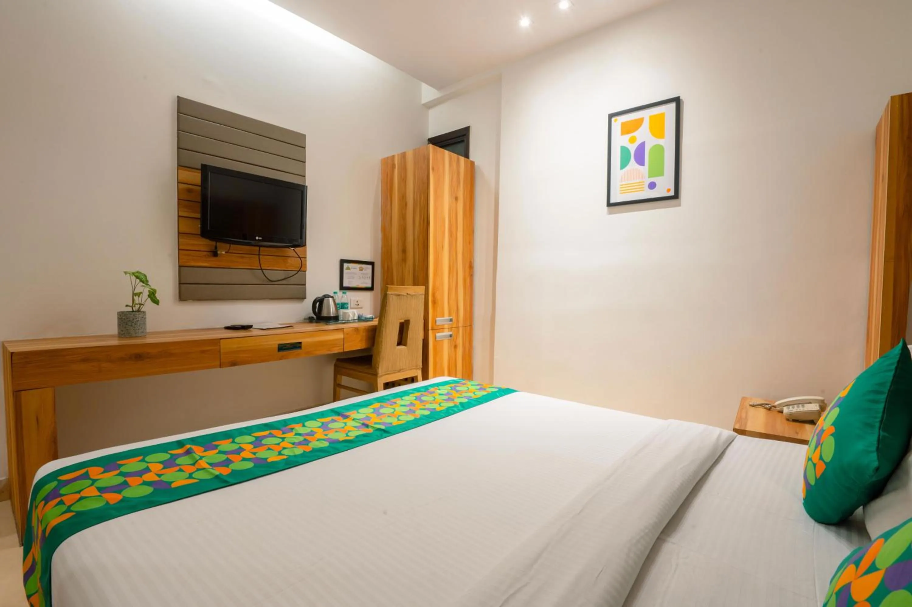 Bedroom, Bed in Treebo Twin Tree