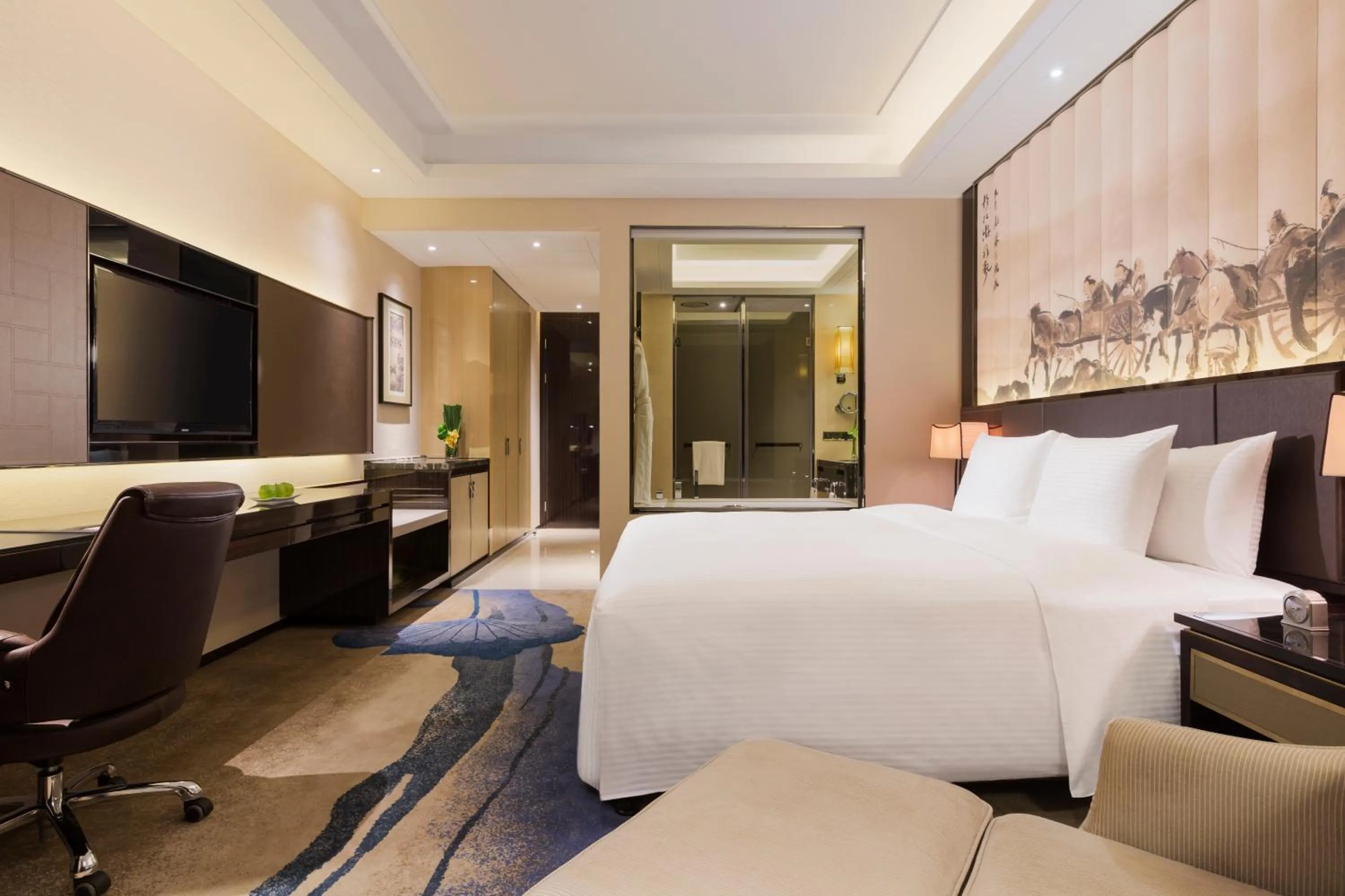 Photo of the whole room, Bed in Wanda Realm Jining