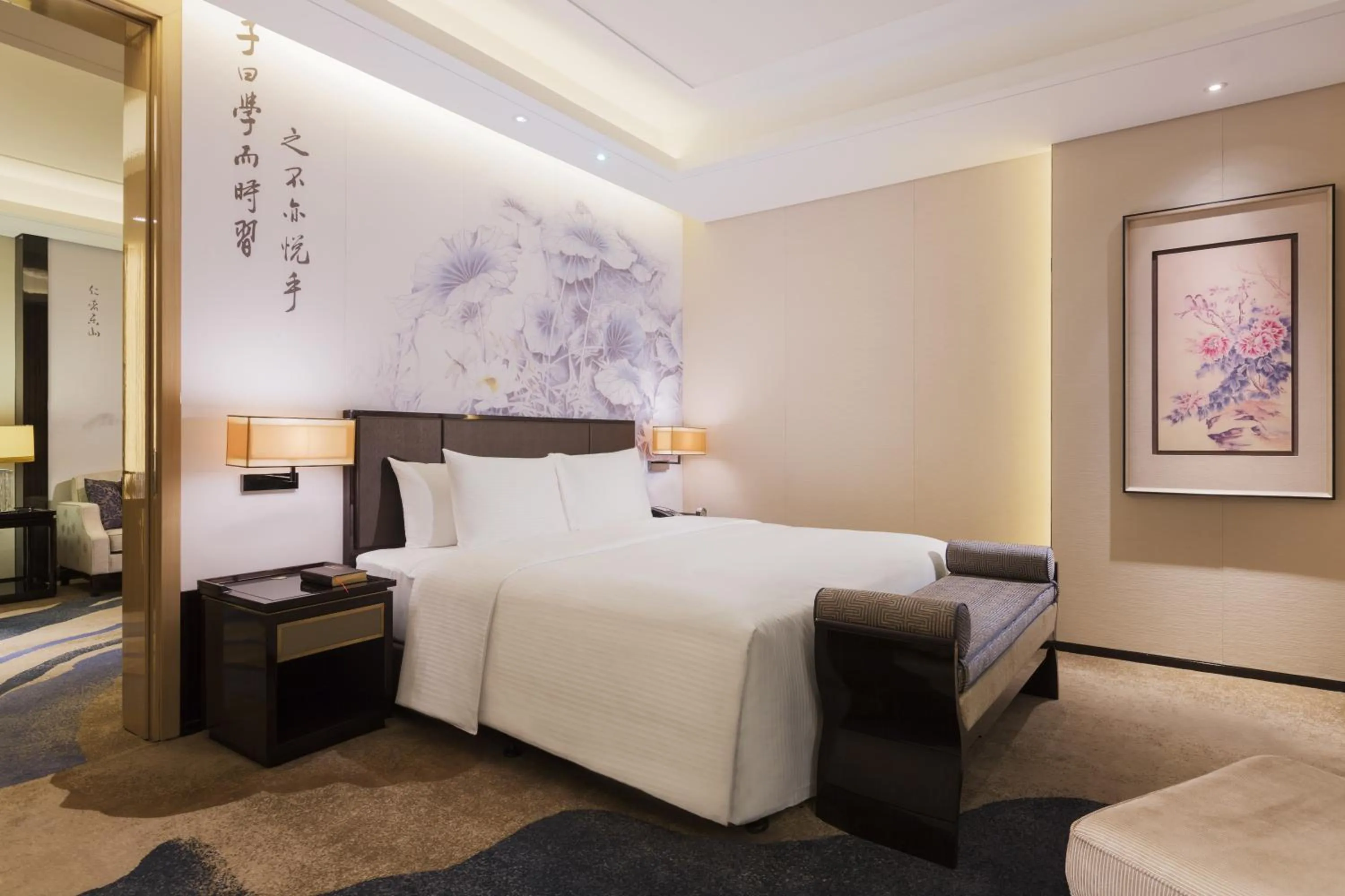 Bedroom, Bed in Wanda Realm Jining