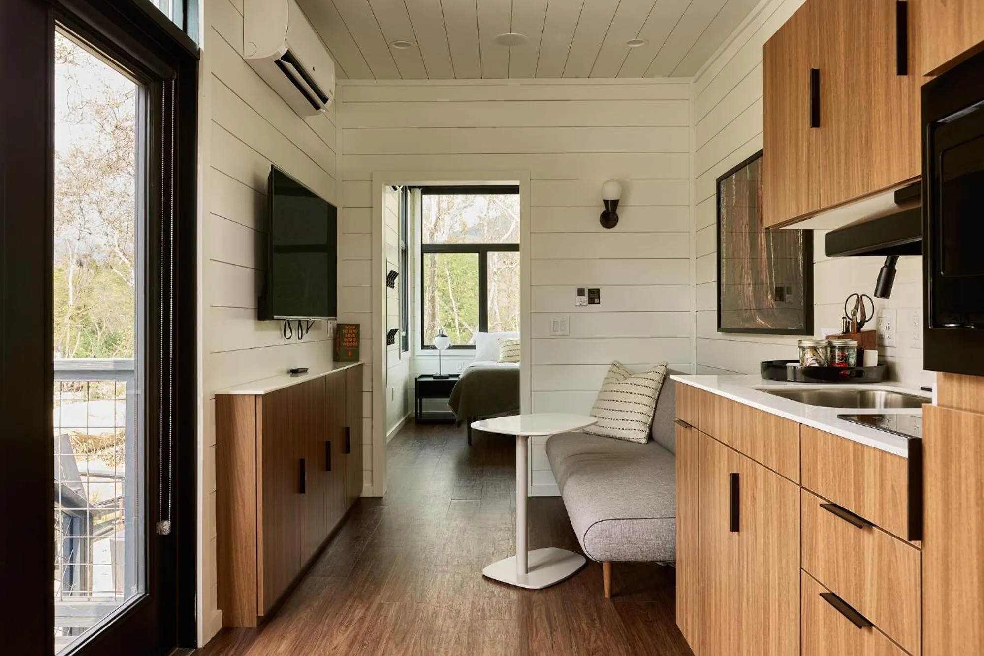 Living room in AutoCamp Sequoia