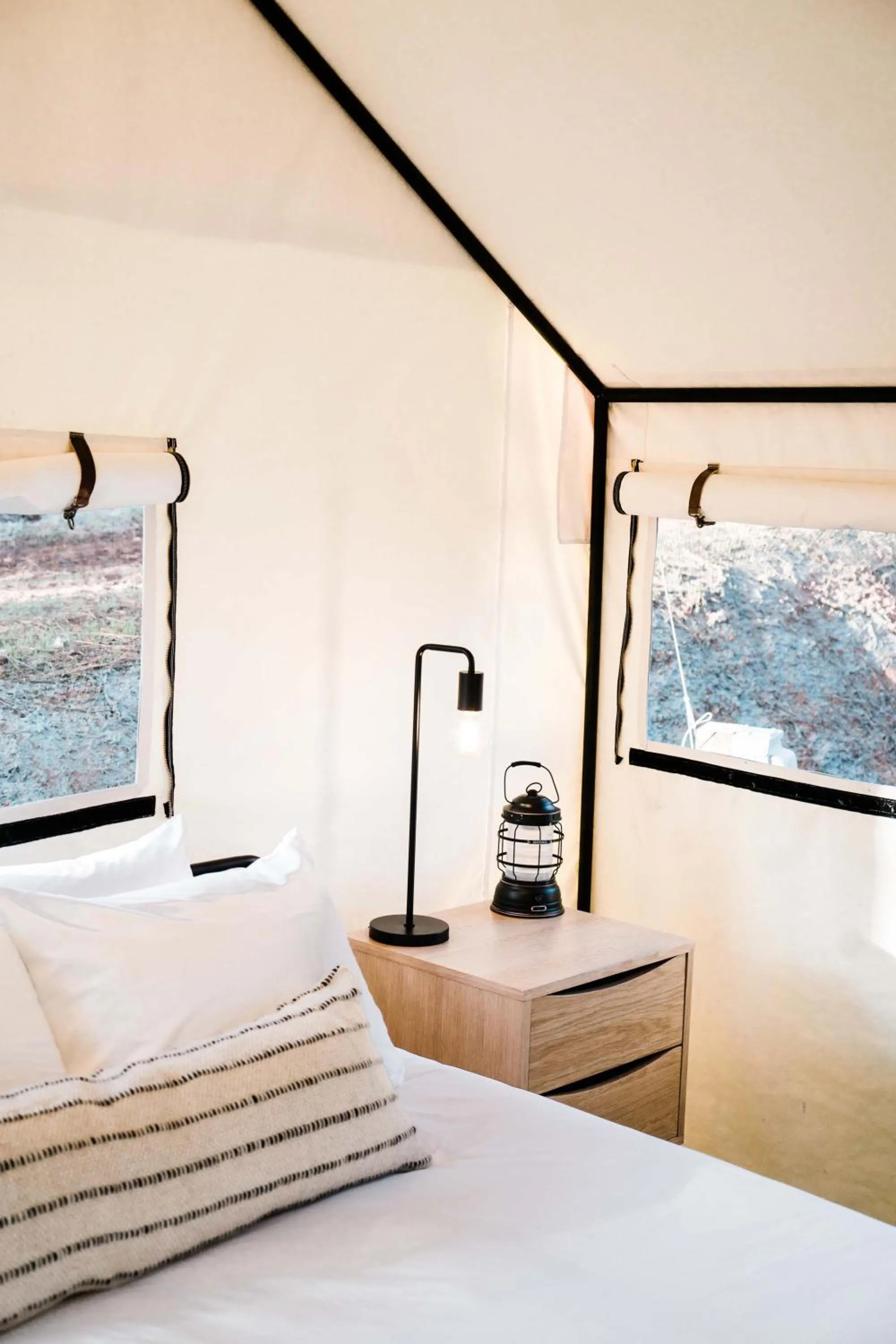 Bed in AutoCamp Sequoia