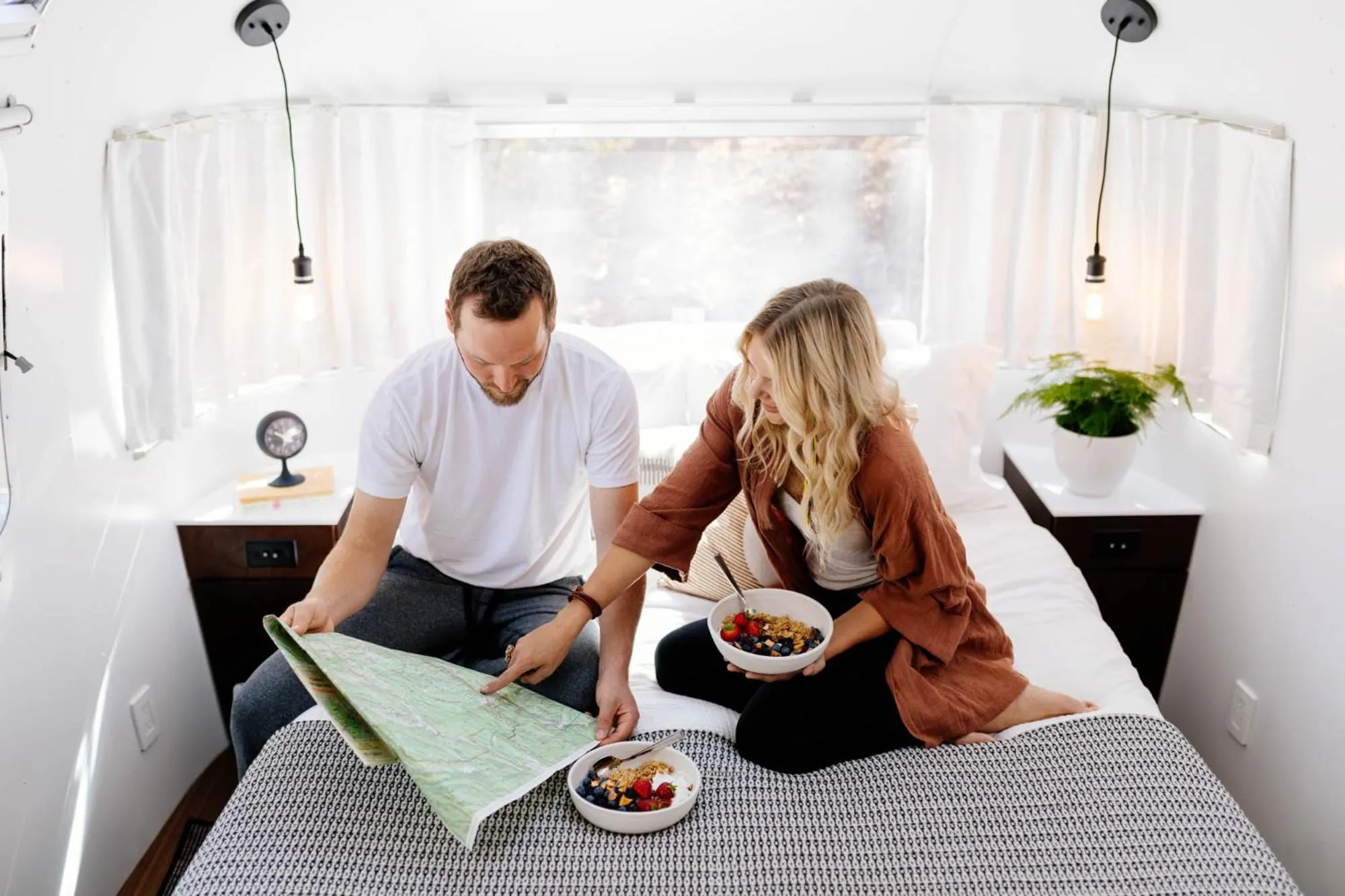 Bed in AutoCamp Sequoia