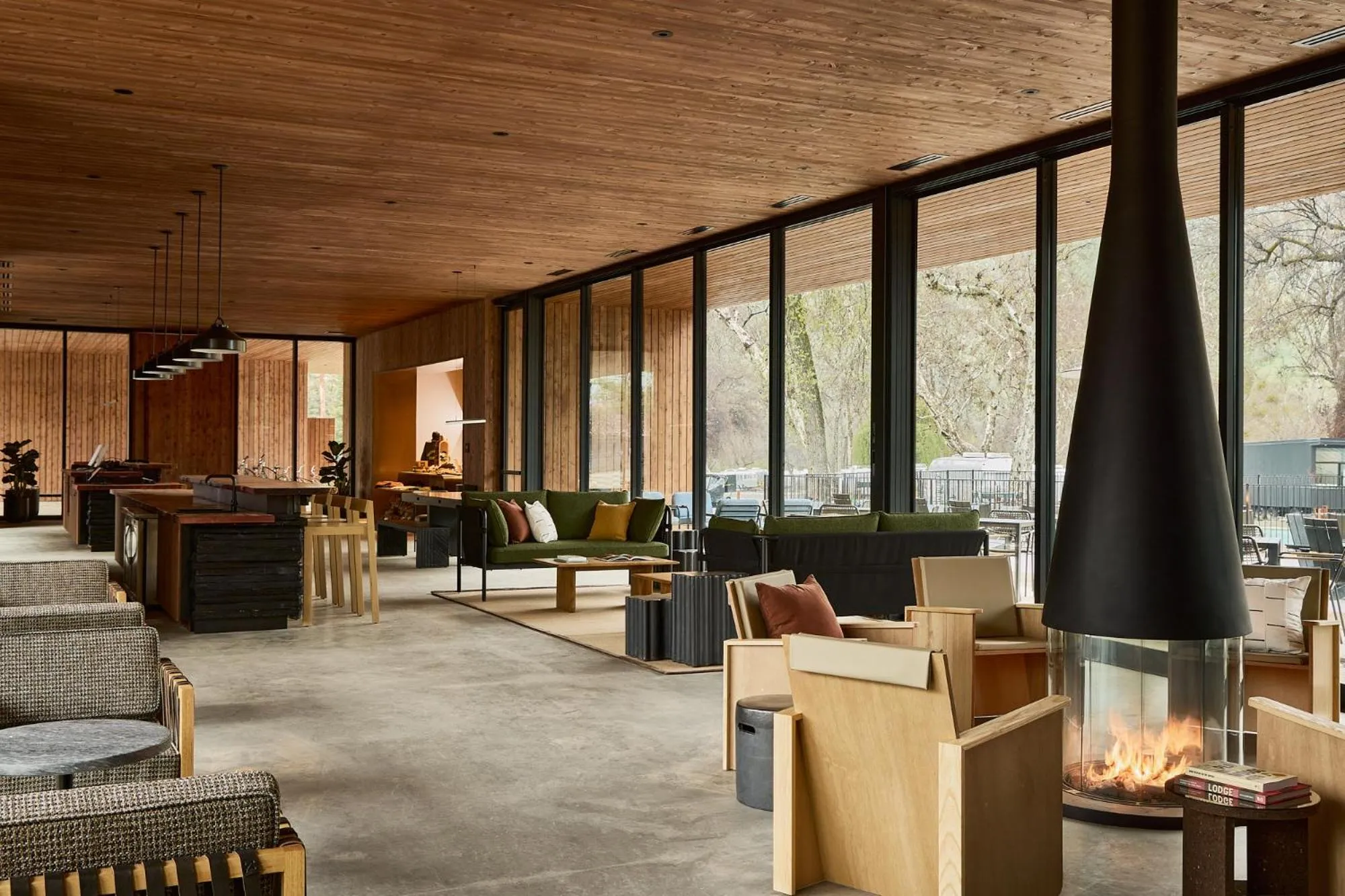 Seating area in AutoCamp Sequoia