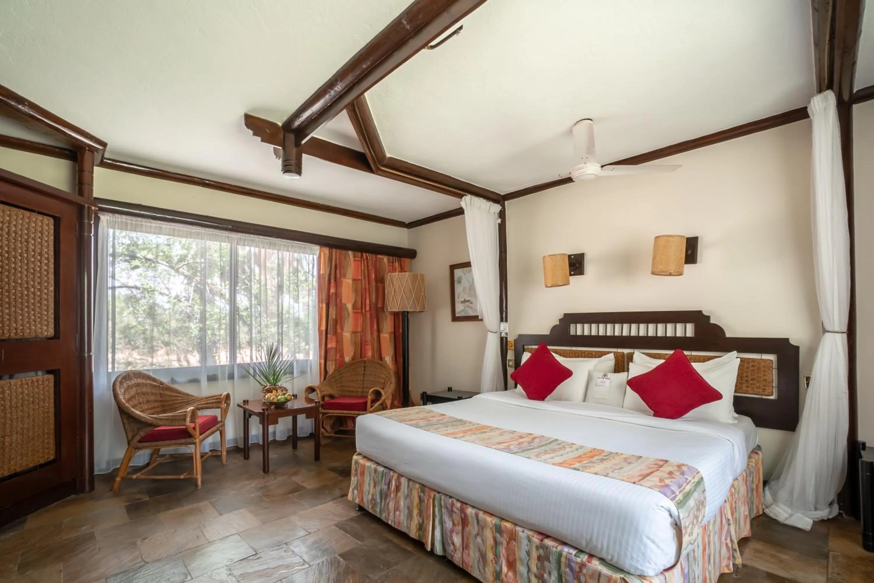 Bed in Sarova Shaba Game Lodge