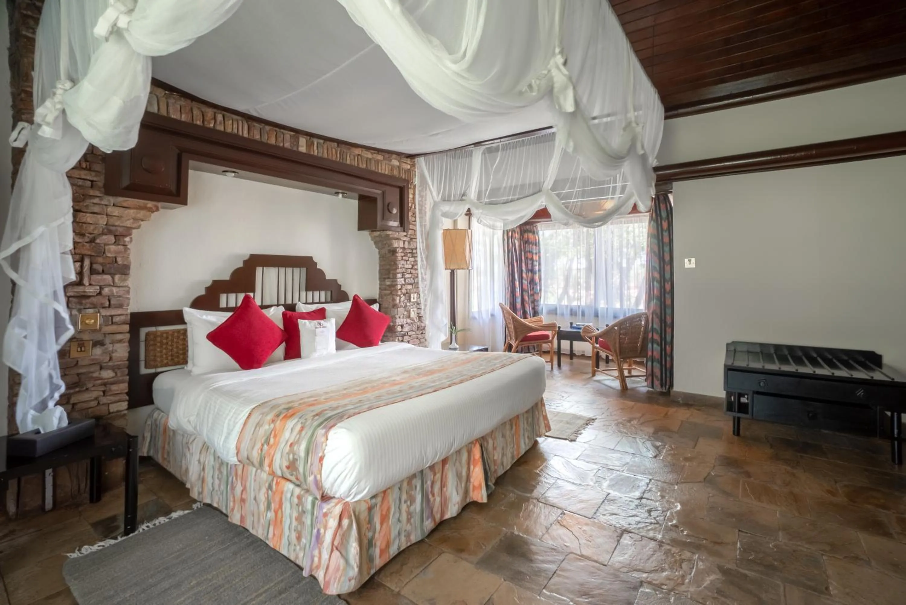 Bed in Sarova Shaba Game Lodge