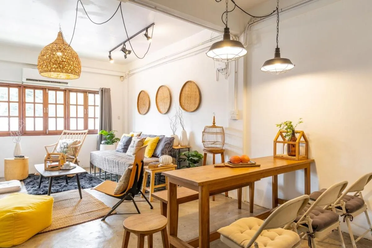 Living room in Near One Nimman 4Bedrooms TownHouse