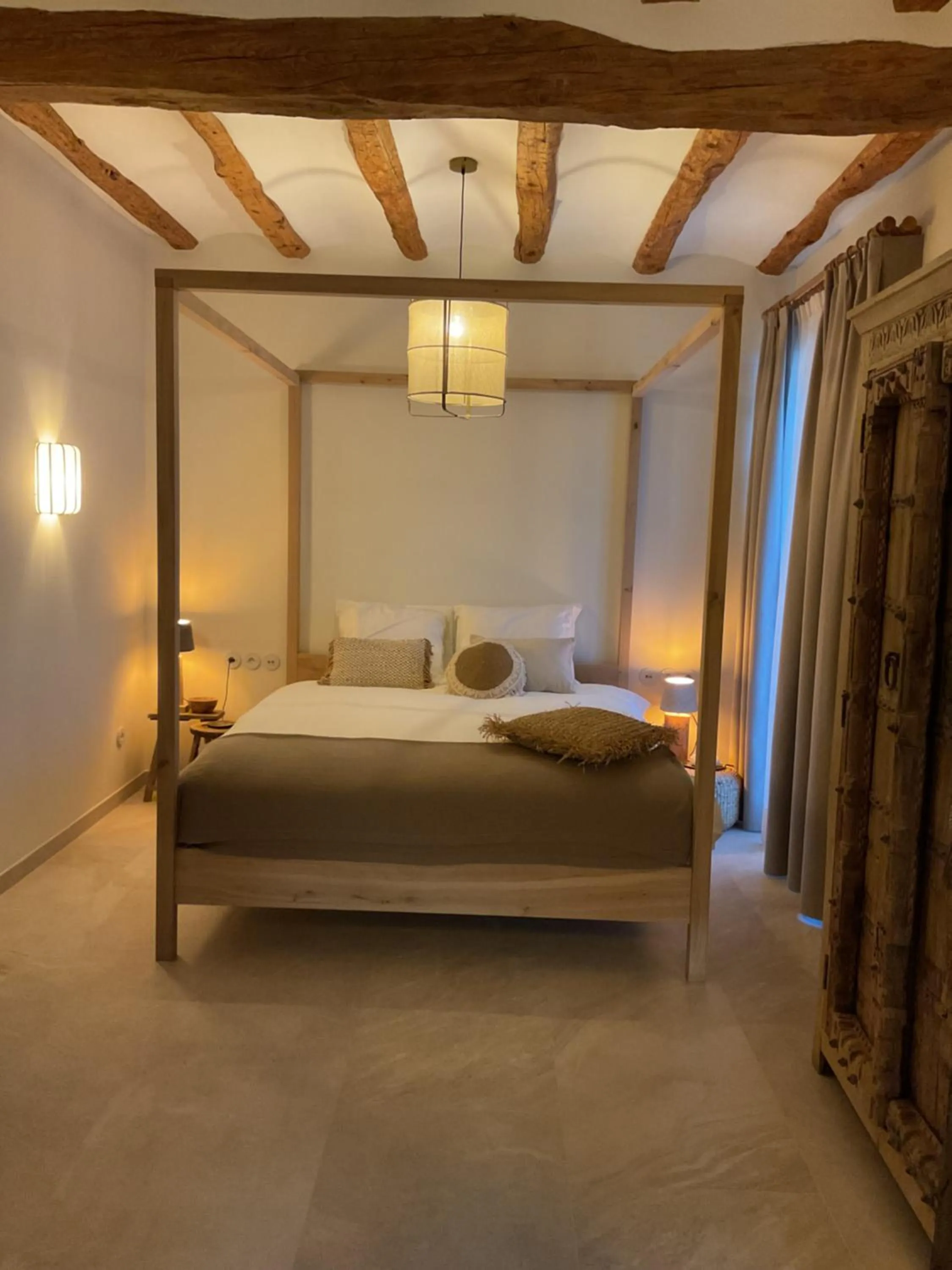 Bed in Hotel Finca La Mixtura, Restaurant Mélange