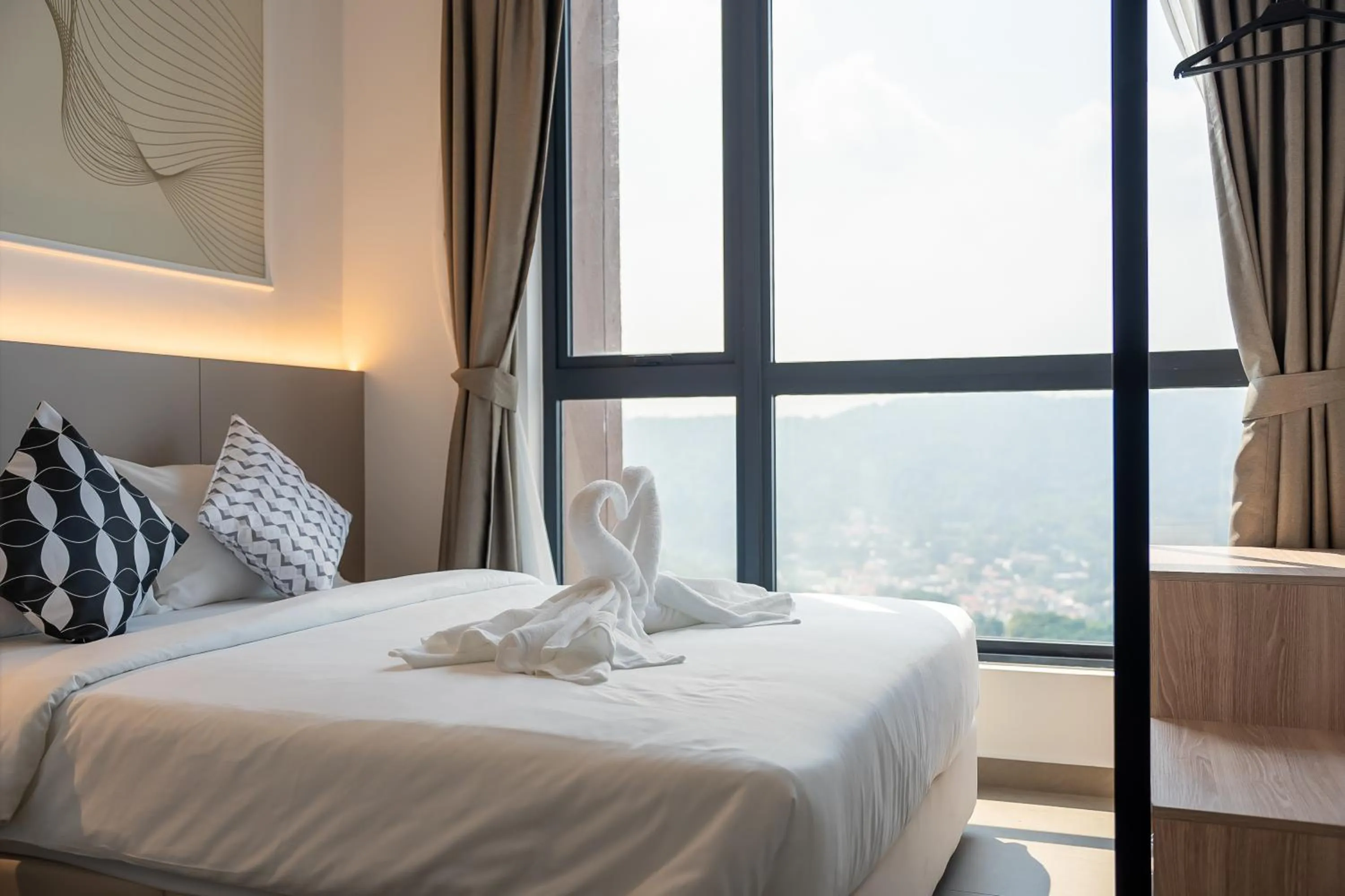 Bed in Mossaz Leisure Suites Kuala Lumpur