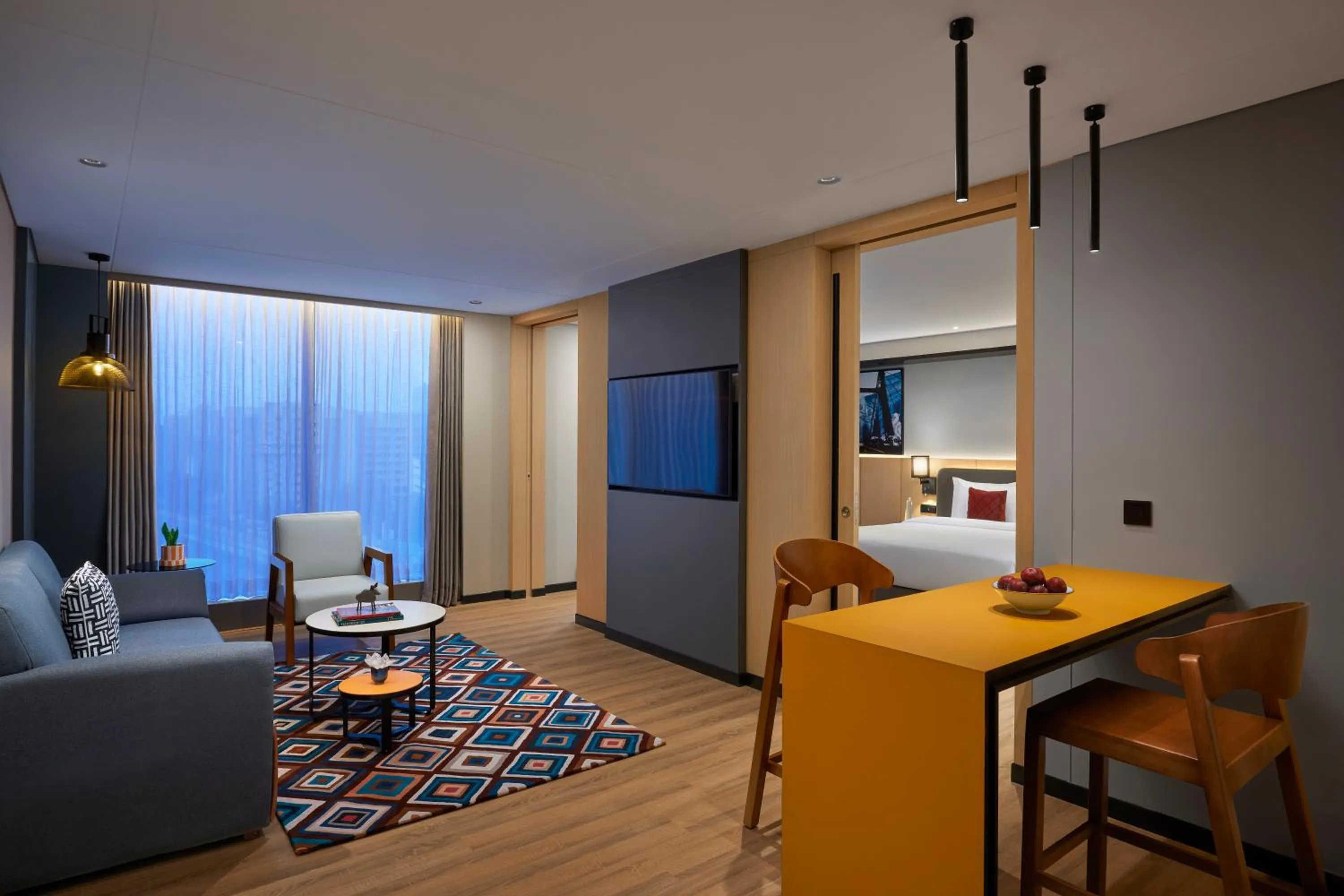 Communal lounge/ TV room, Bed in Hyatt Centric Hebbal Bengaluru