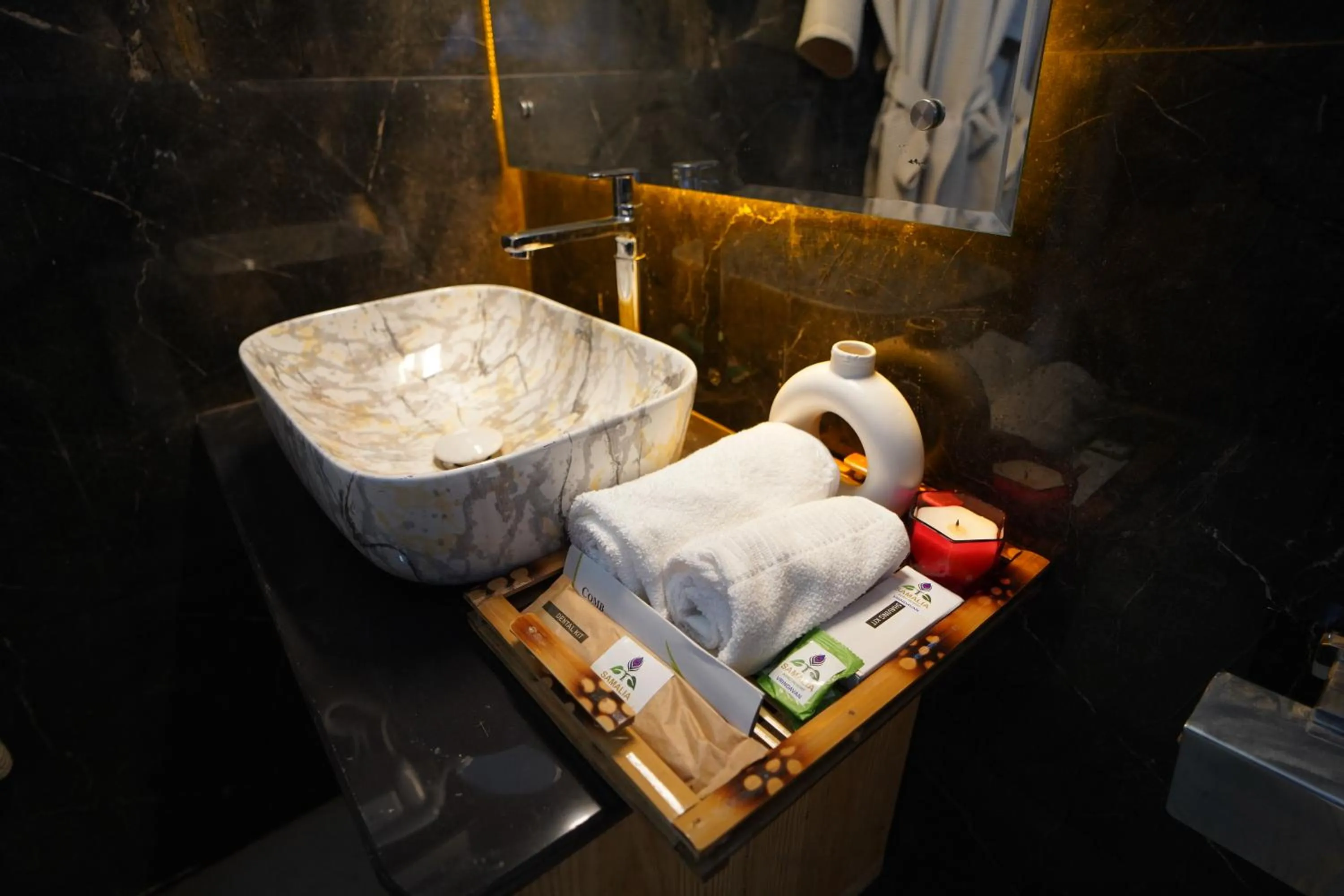 Bathroom in SAMALIA AGRO RESORT VRINDAVAN