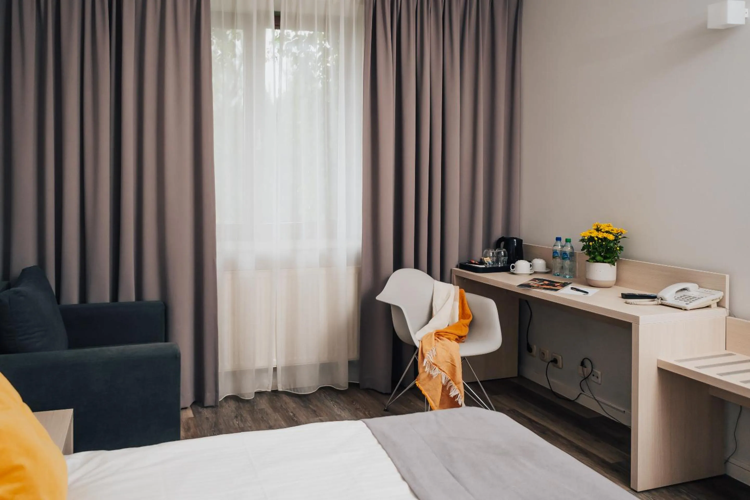 Coffee/tea facilities, Bed in Hotel Sphinx