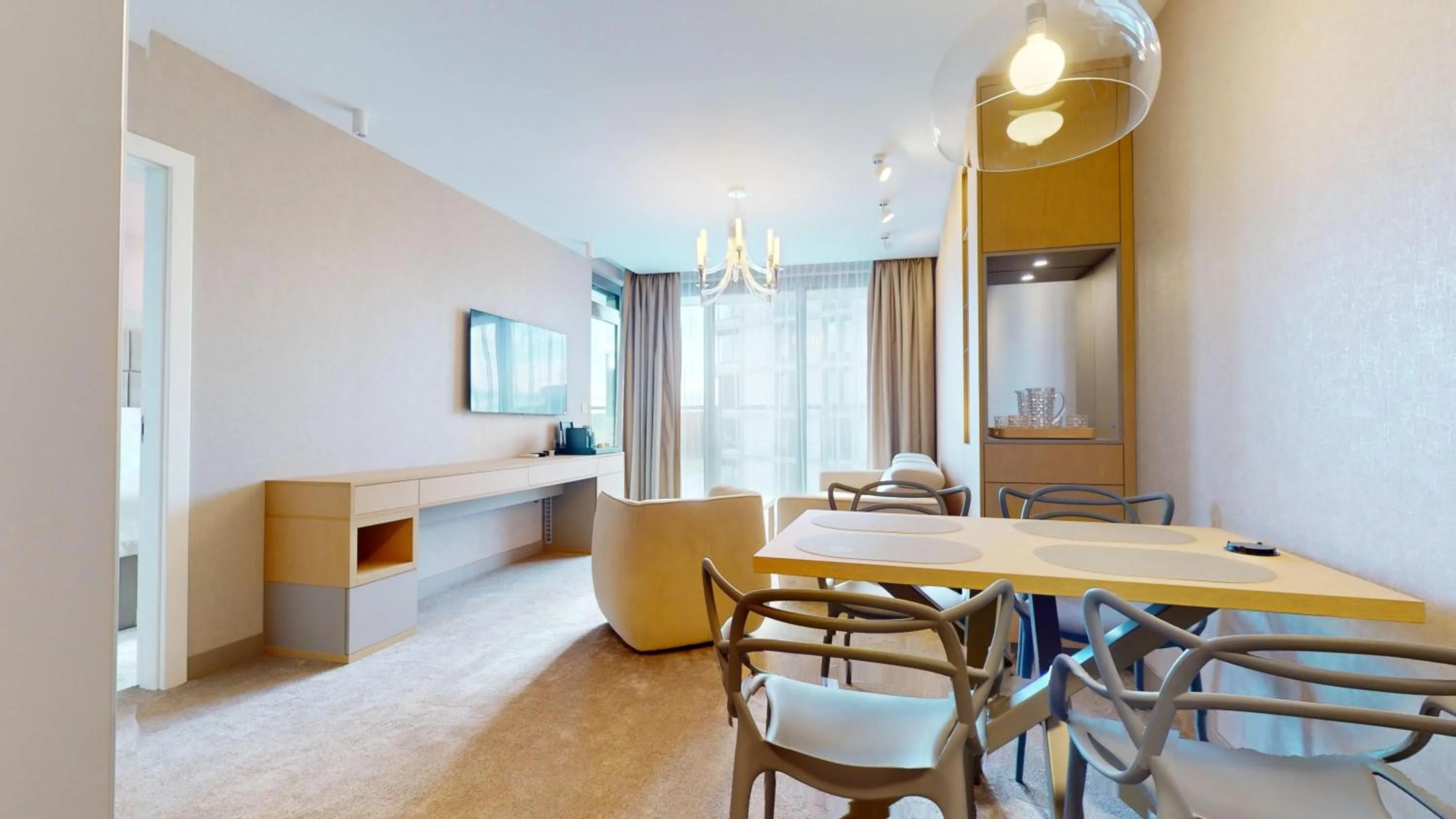 Seating area in Eurovea Tower Apartments