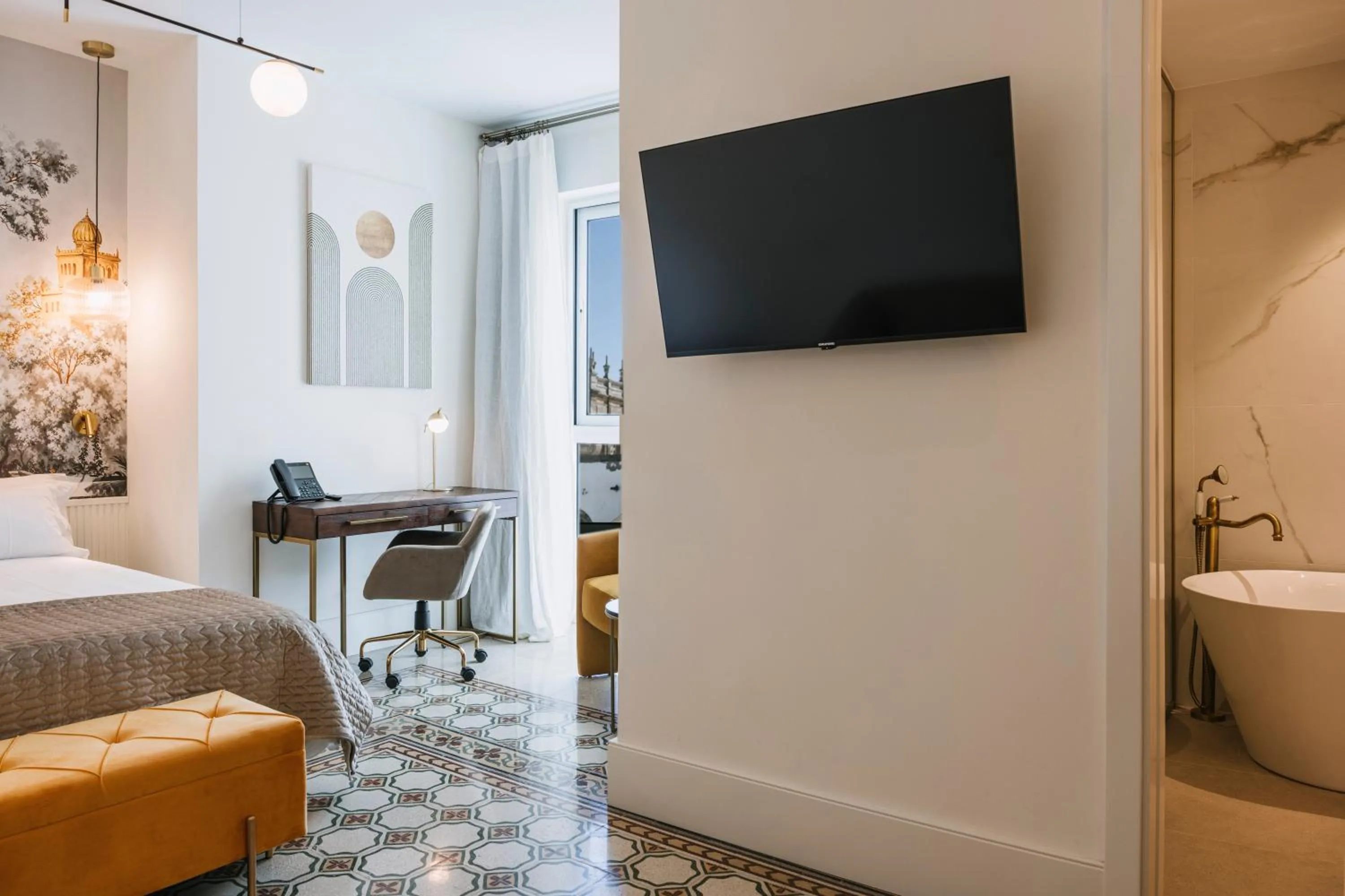 Seating area, Bed in MASANET Emblematic Hotels - Adults Only
