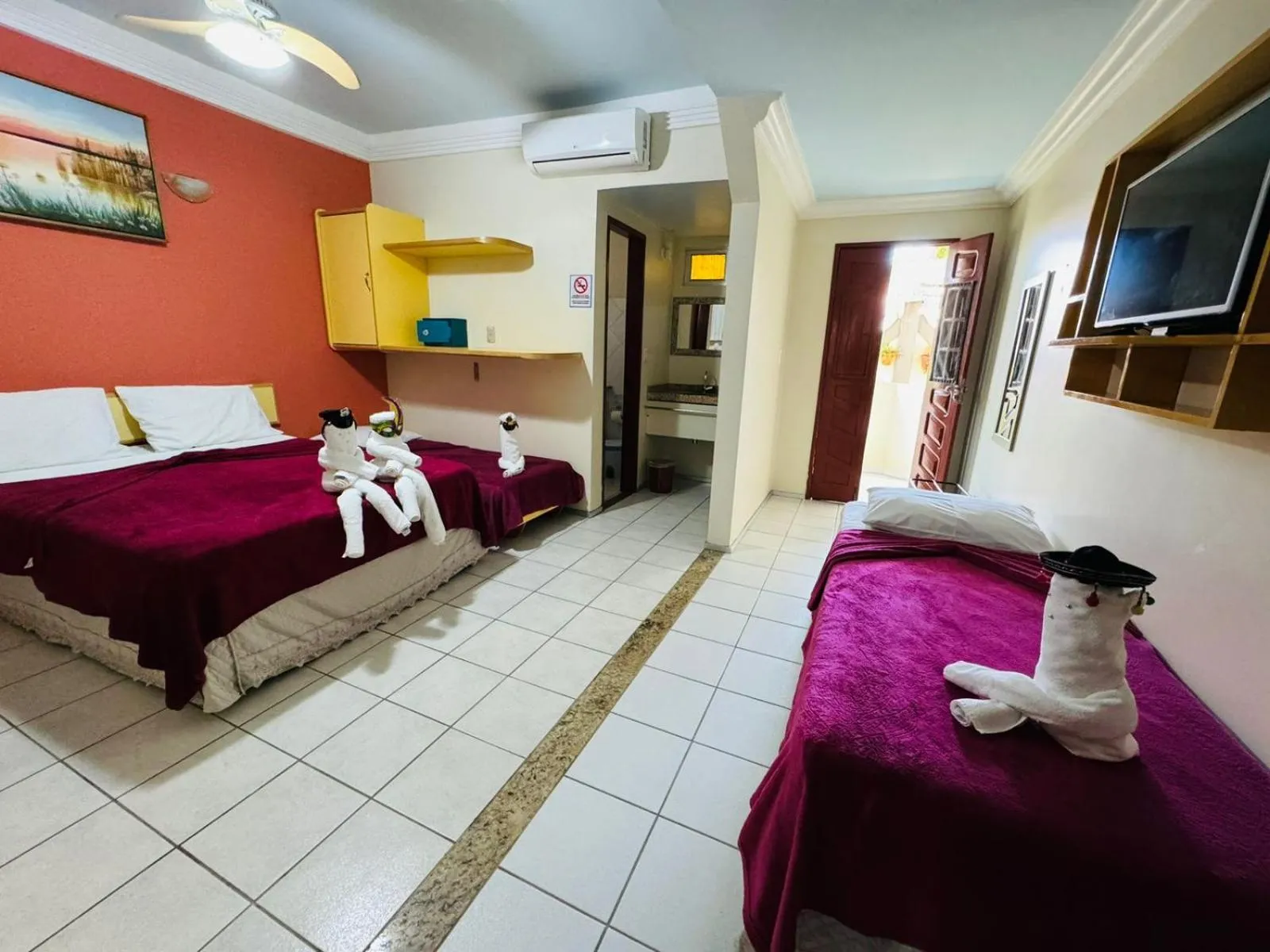 Balcony/Terrace, Bed in Pousada Recifes de Corais