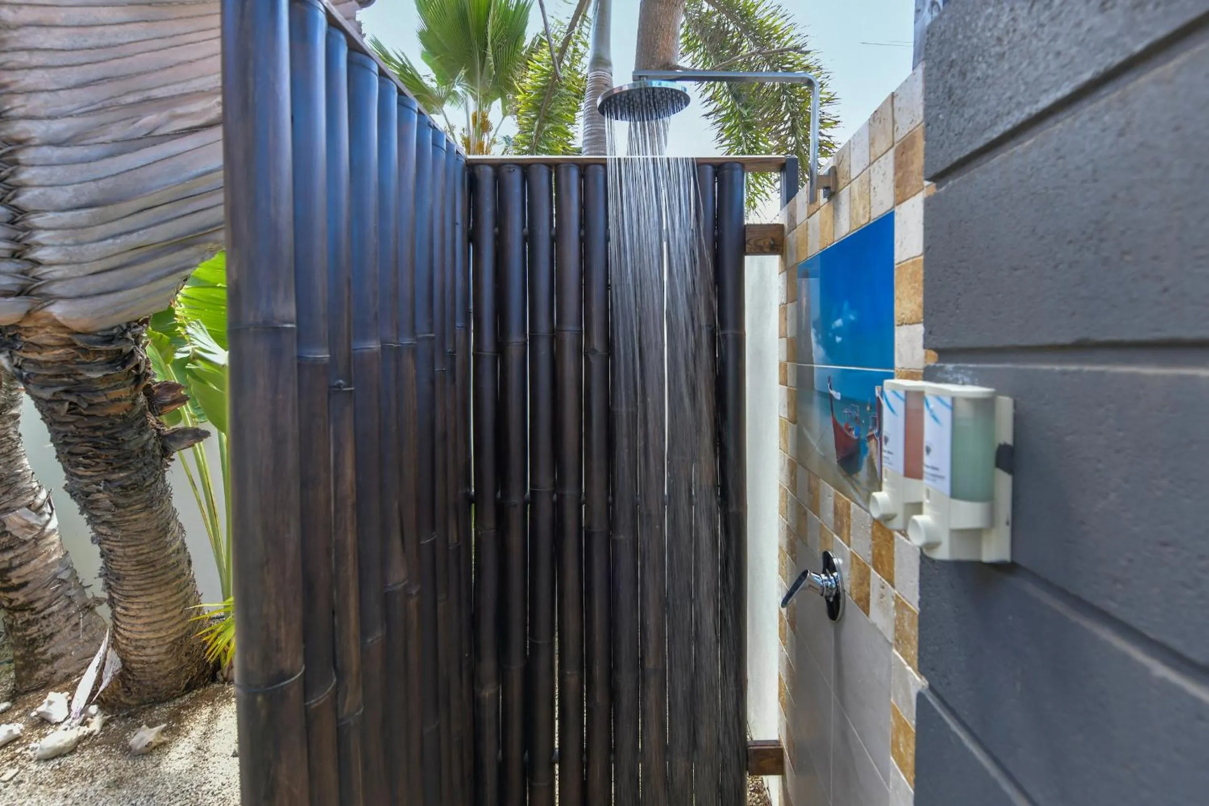 Shower in Boutique Hotel Swiss Paradise Aruba Villas and Suites