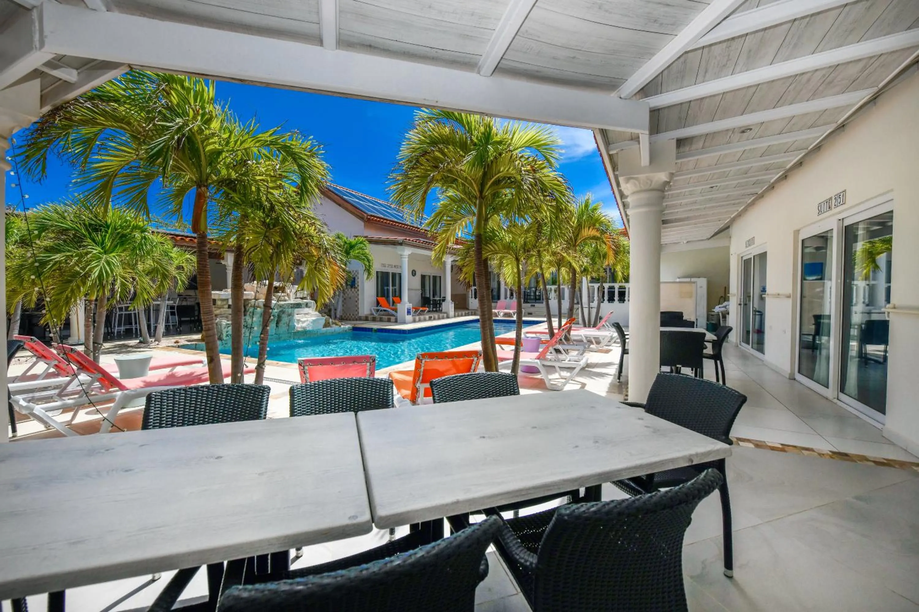Patio in Boutique Hotel Swiss Paradise Aruba Villas and Suites