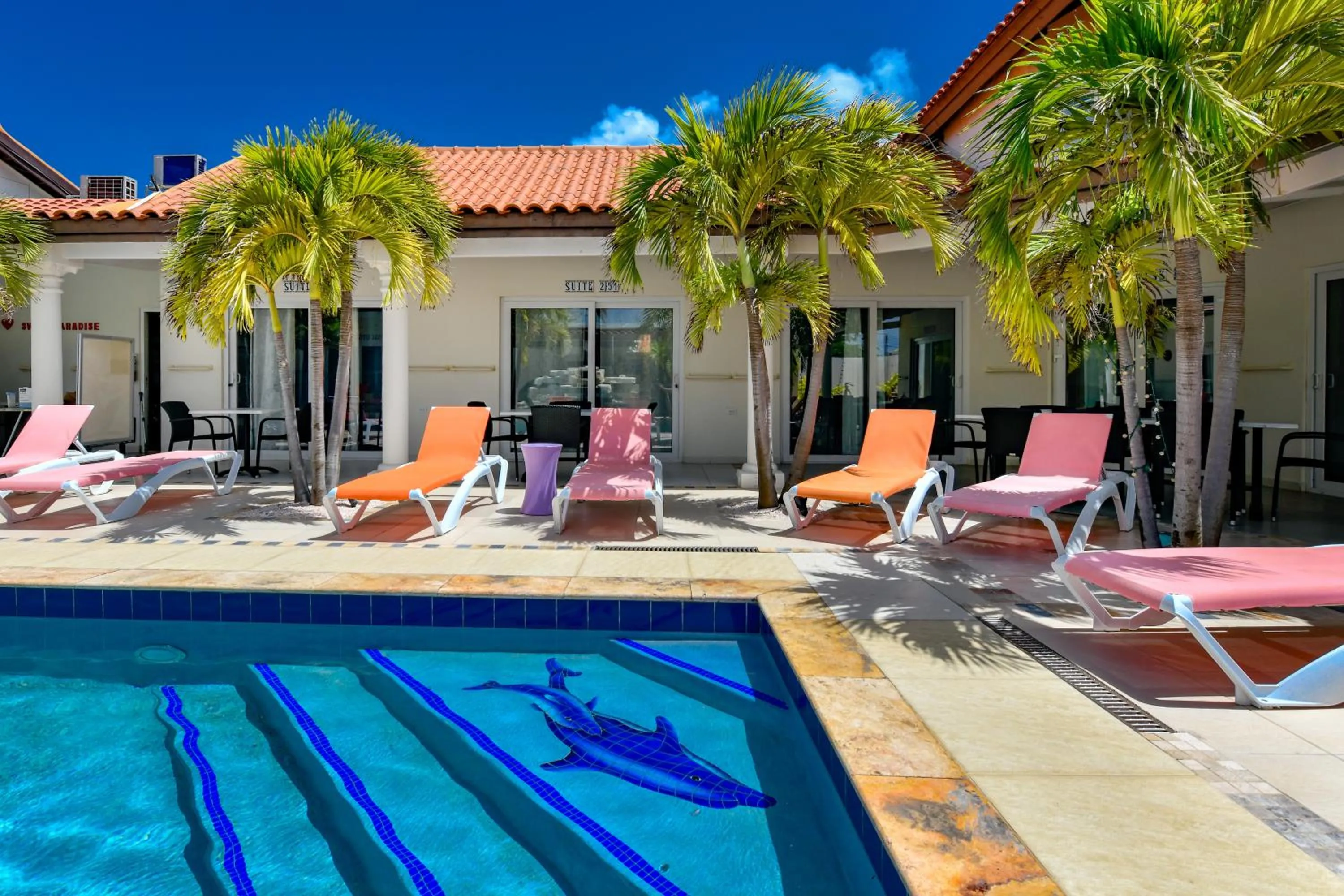 Patio in Boutique Hotel Swiss Paradise Aruba Villas and Suites