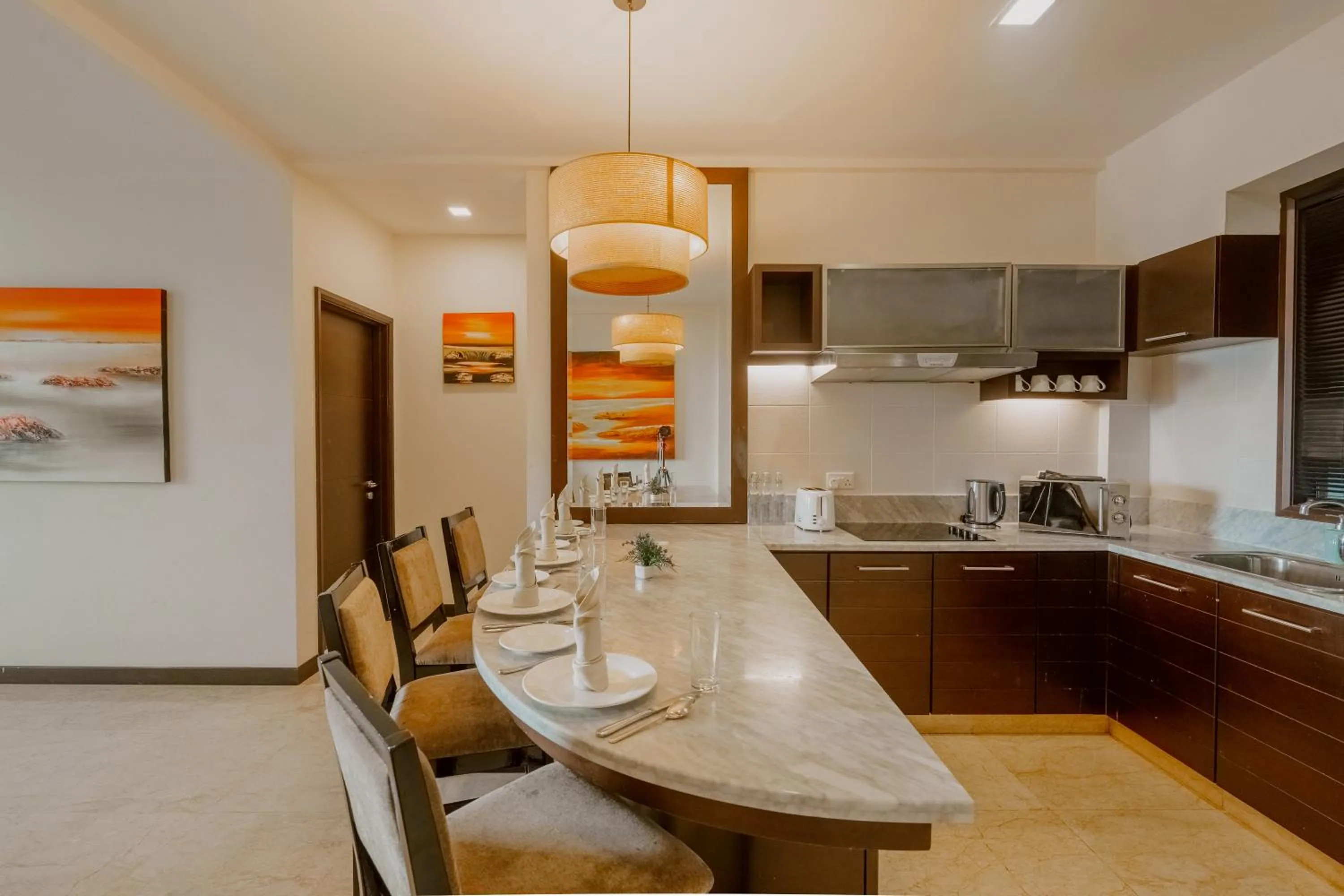 Kitchen or kitchenette in Borneo Beach Villa & Suite