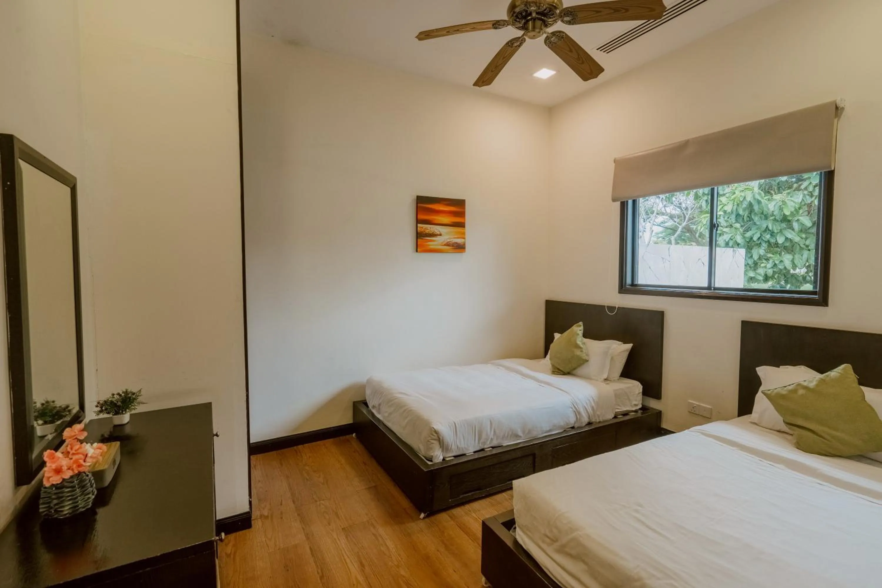 Bed in Borneo Beach Villa & Suite