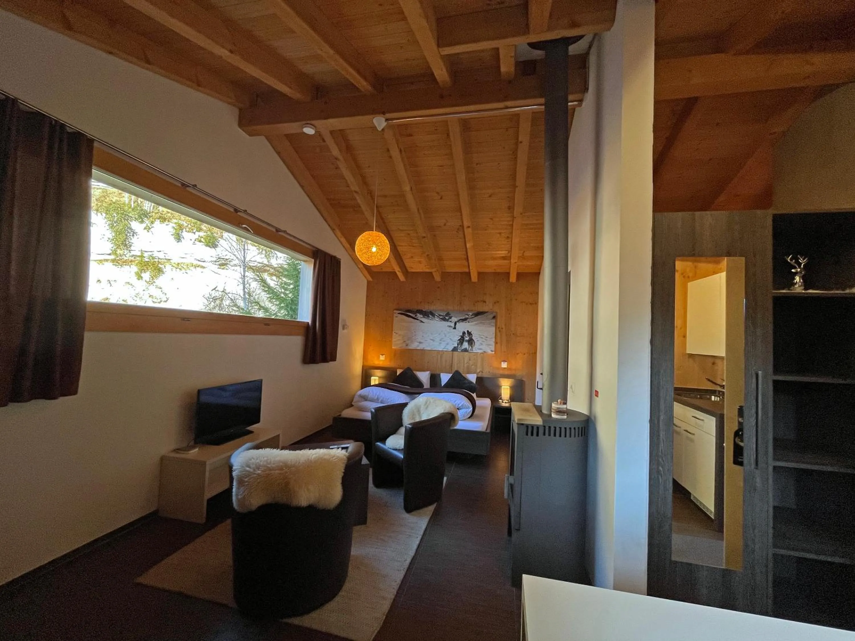 Bed in Hüttenhotel Husky Lodge