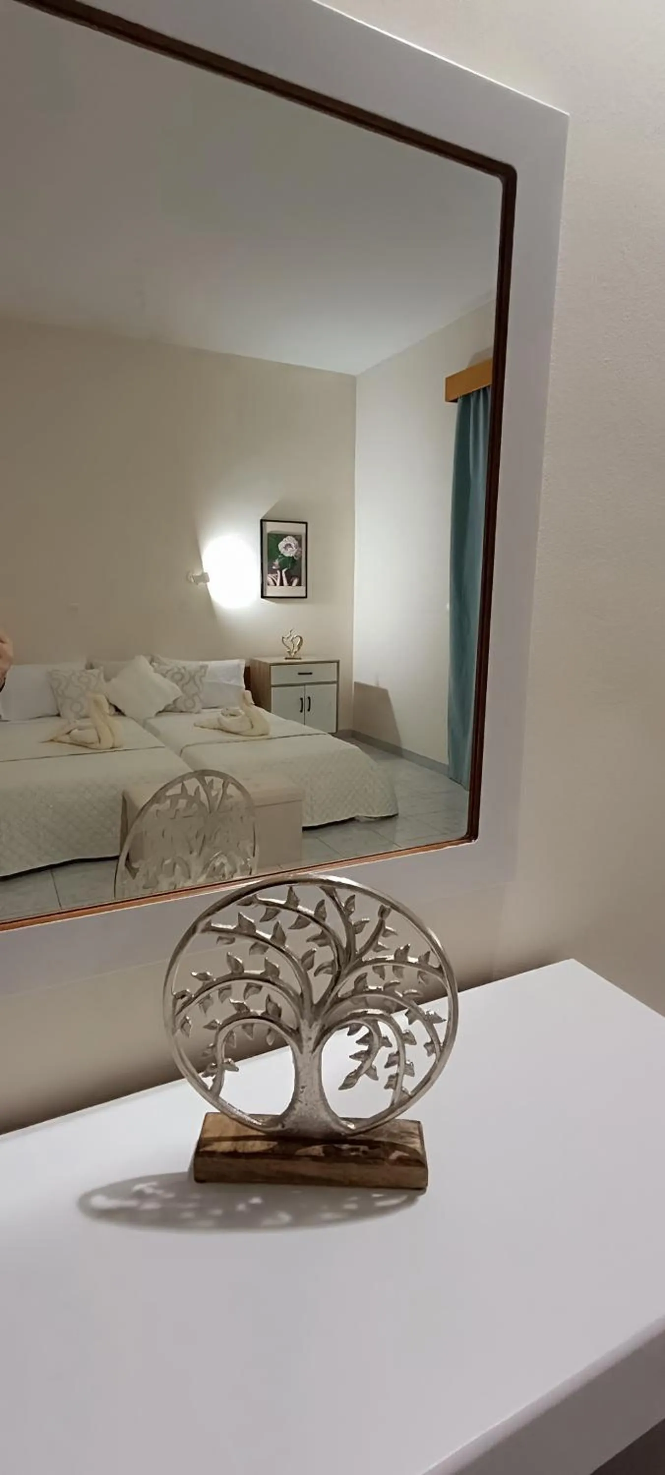 Bed in Pyrgos Hotel Apartments
