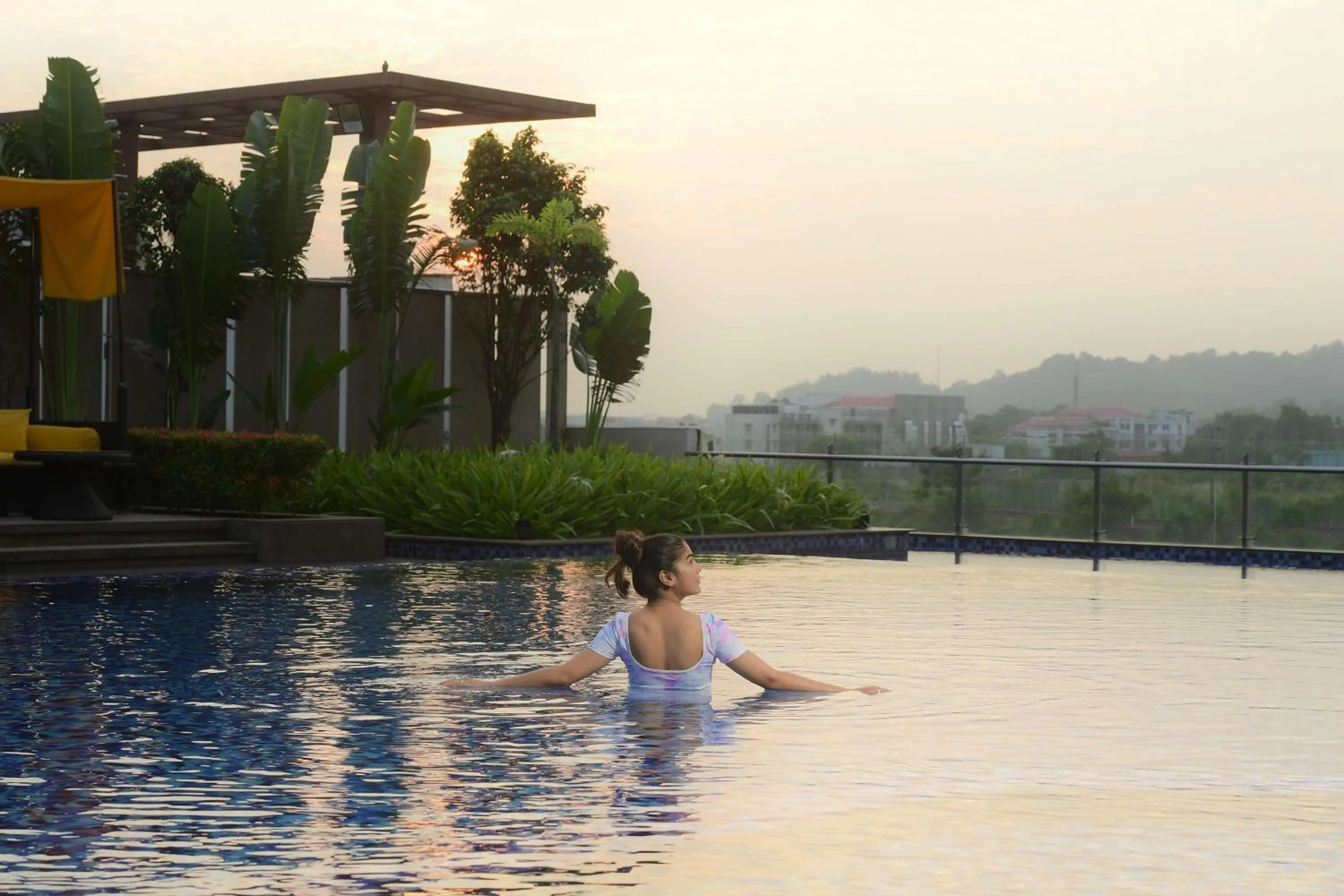 Pool view in Radisson Blu Hotel Guwahati