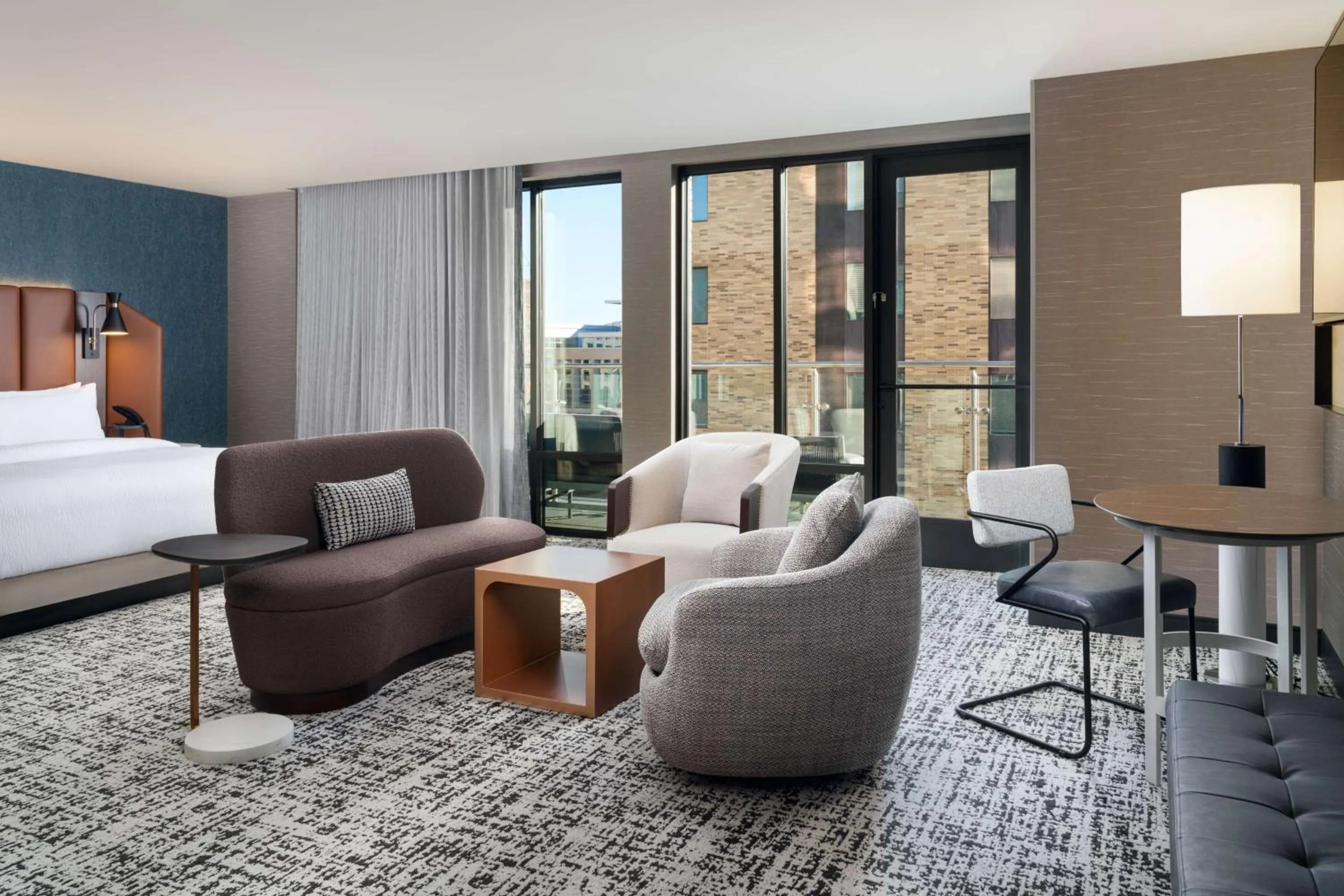 Living room, Bed in Tempo By Hilton Raleigh Downtown