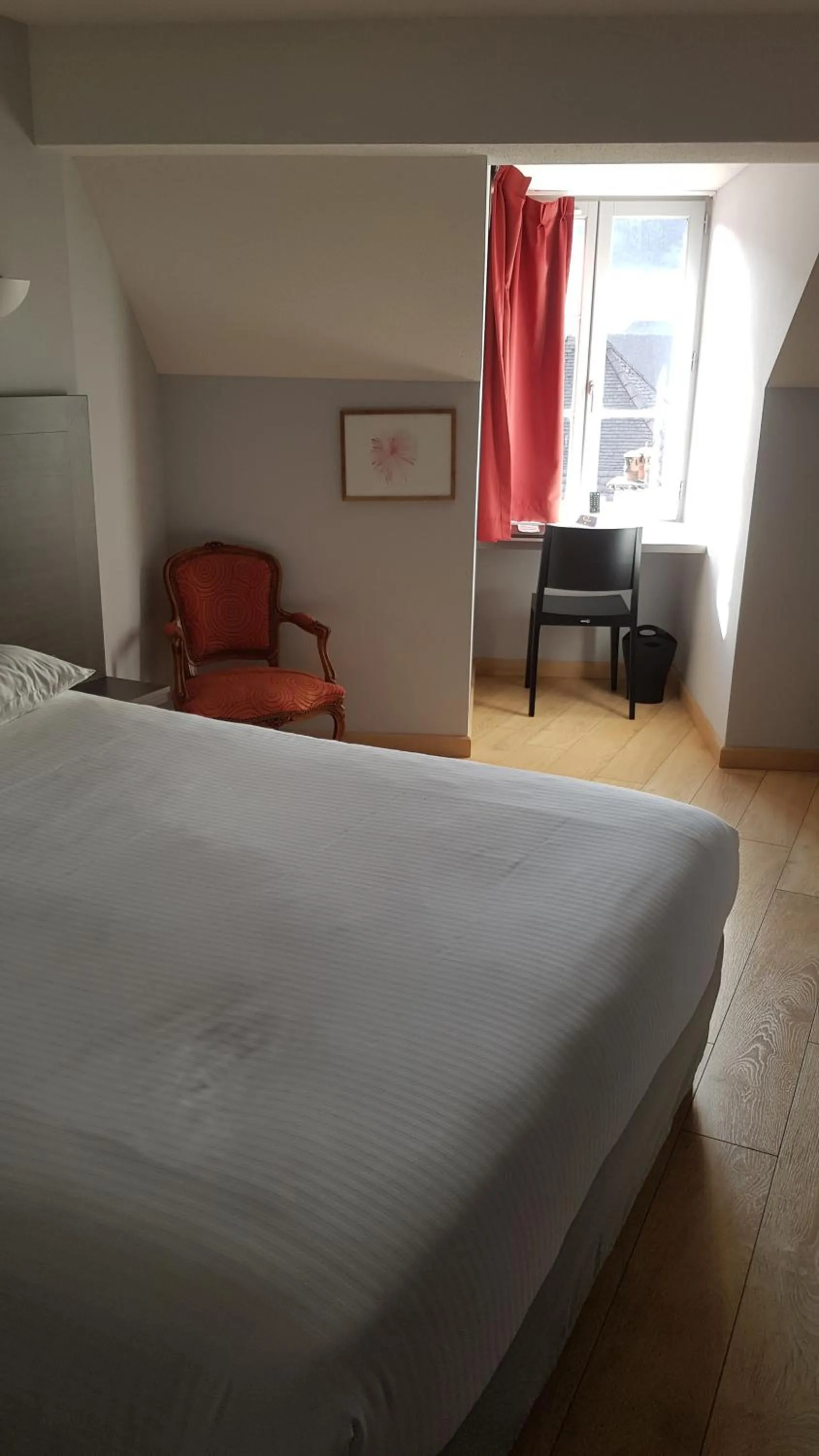 Seating area, Bed in Logis Hôtel des Deux Forts