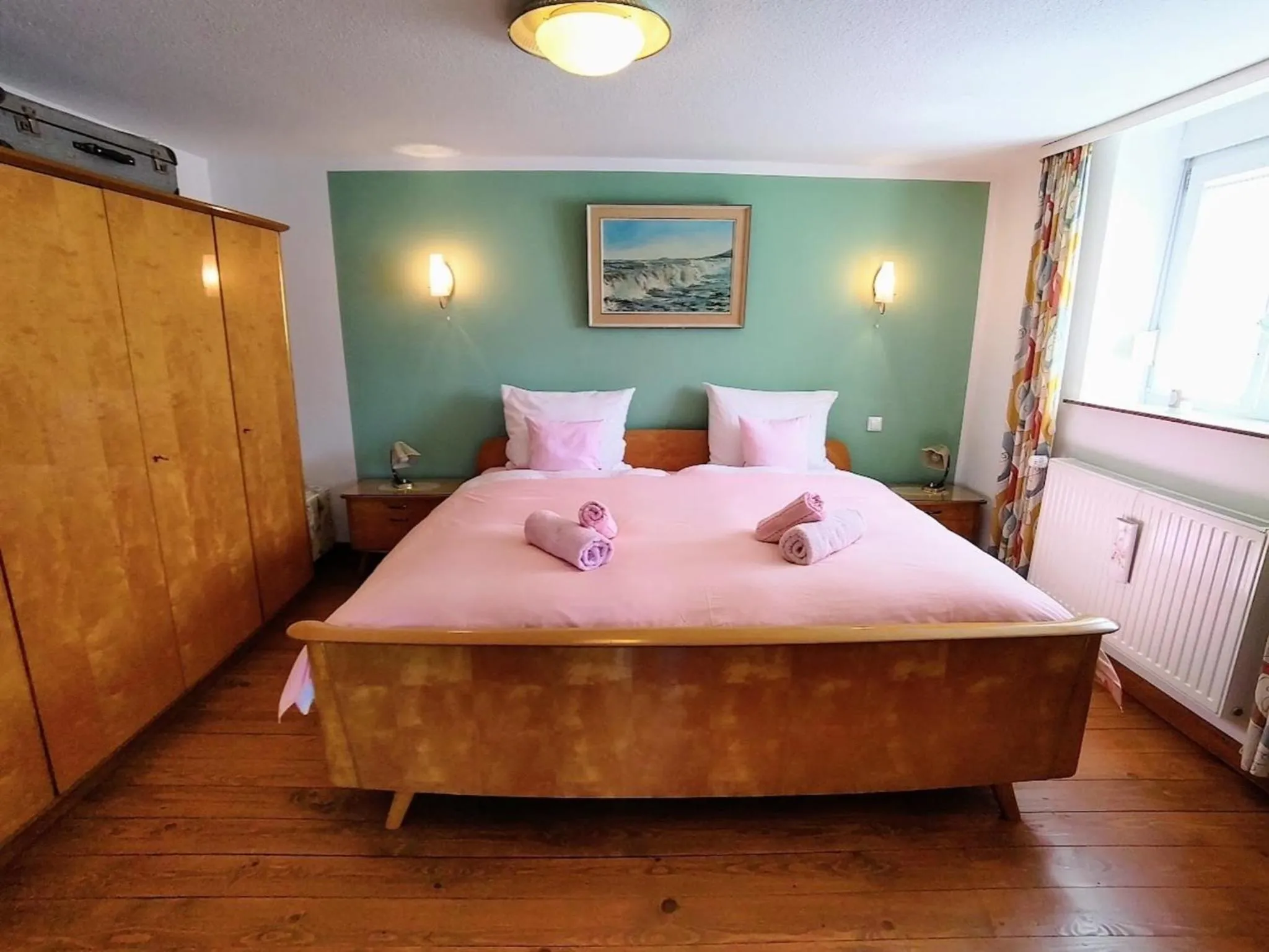 Bed in Ferienwohnung Sorgenfrei