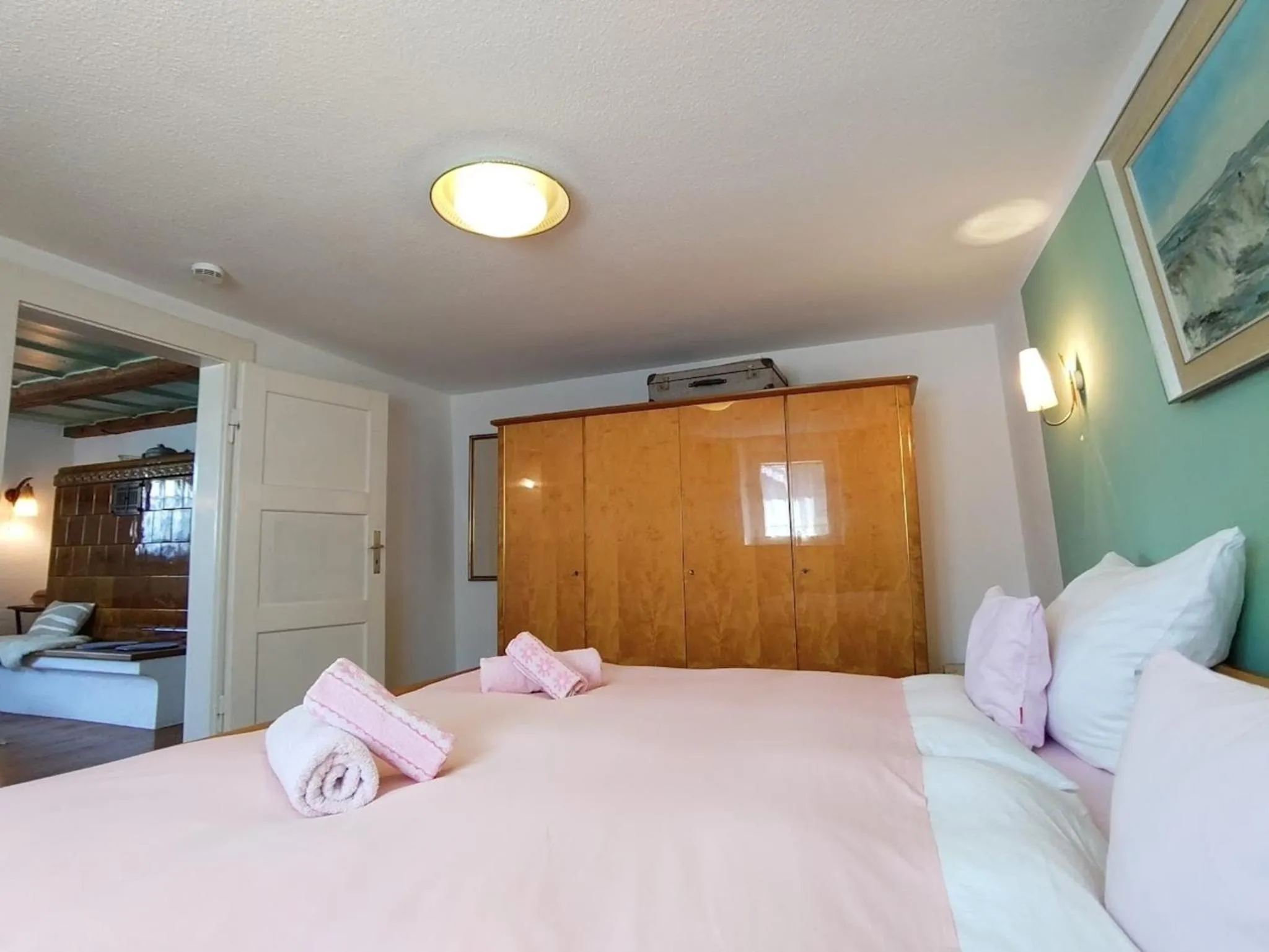 Bed in Ferienwohnung Sorgenfrei