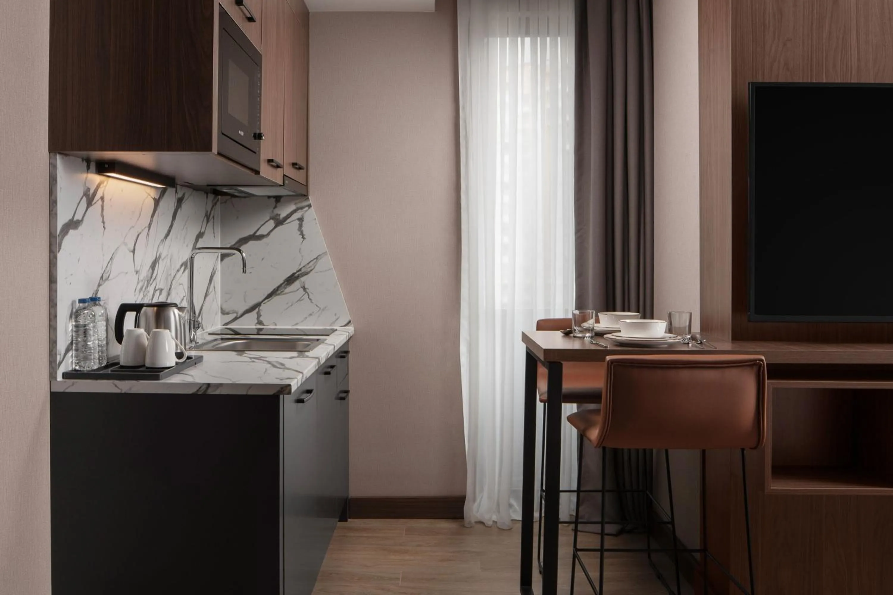Kitchen or kitchenette in Residence Inn by Marriott Trabzon