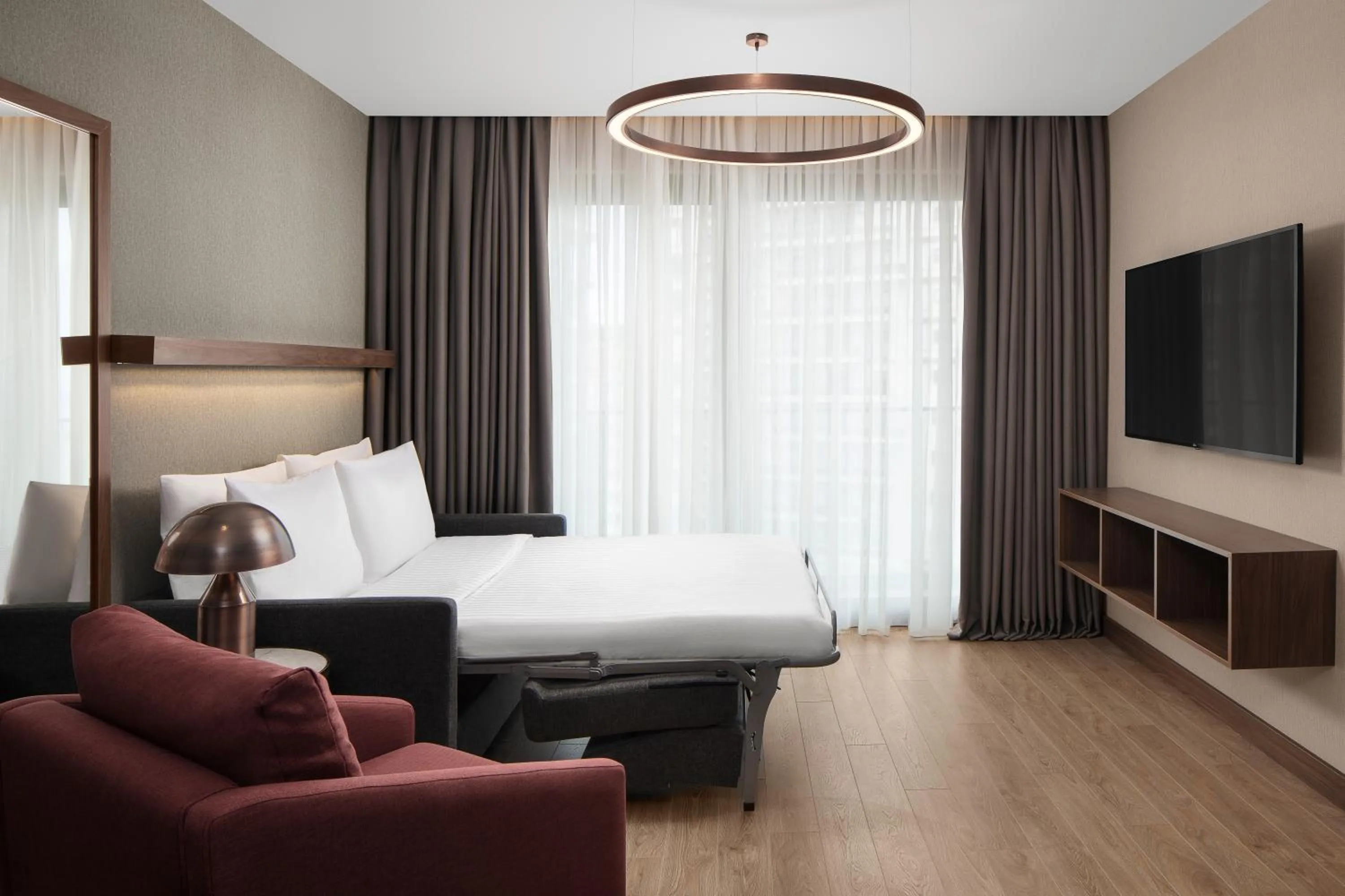 Living room, Bed in Residence Inn by Marriott Trabzon