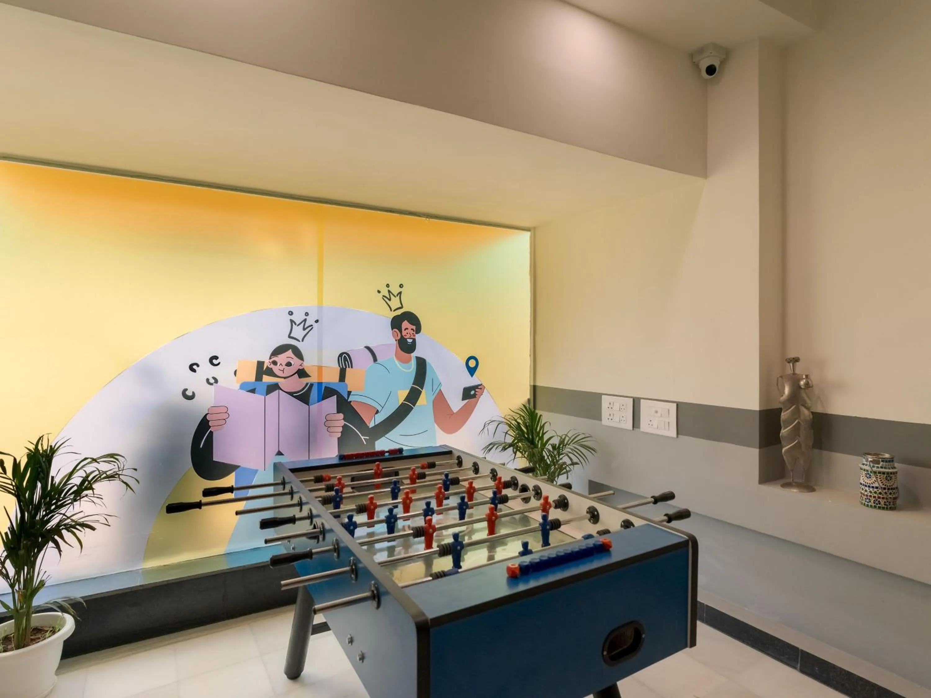 Communal lounge/ TV room in The Hosteller Jaipur, MI Road