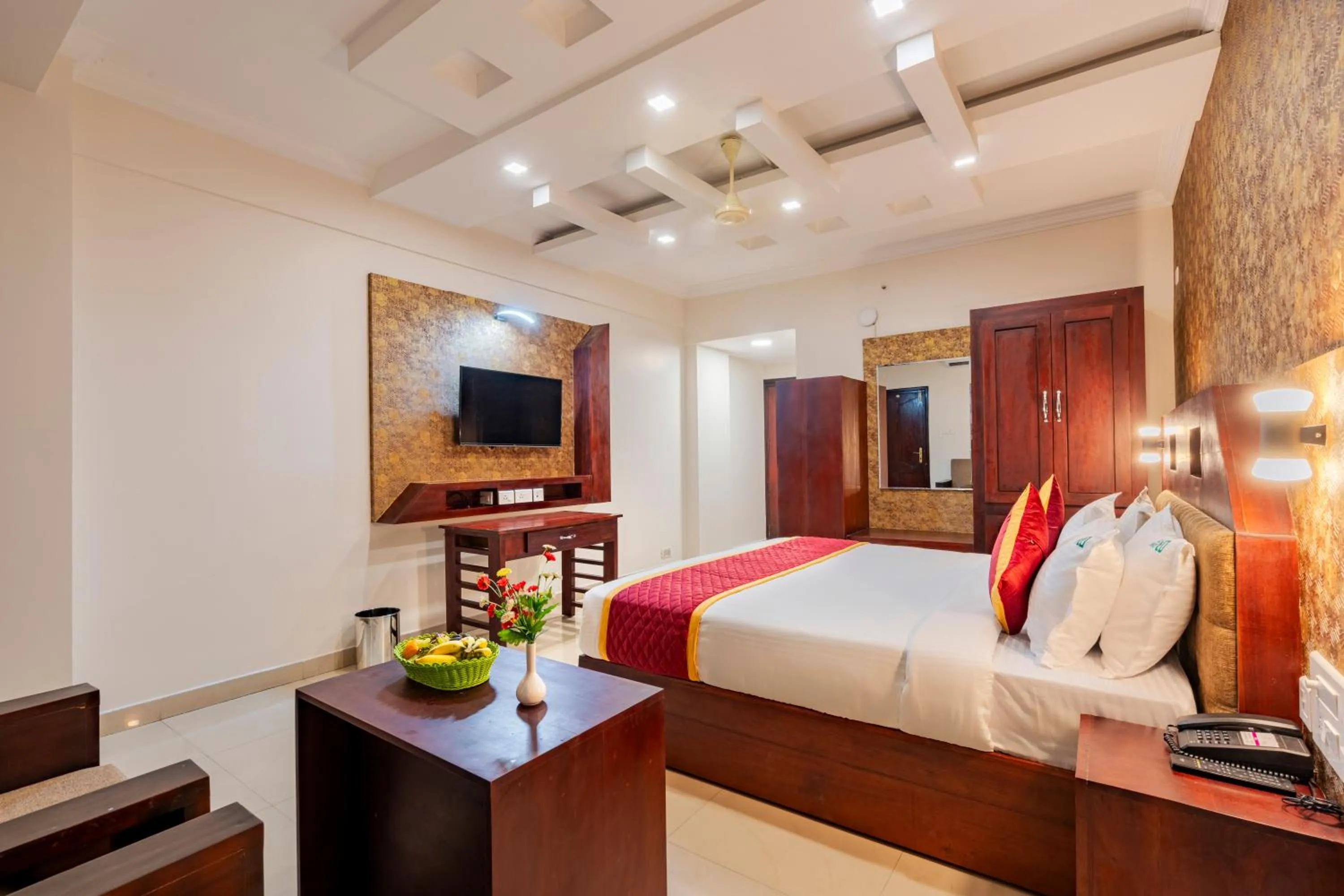 Bed in Daan Orchid Residency