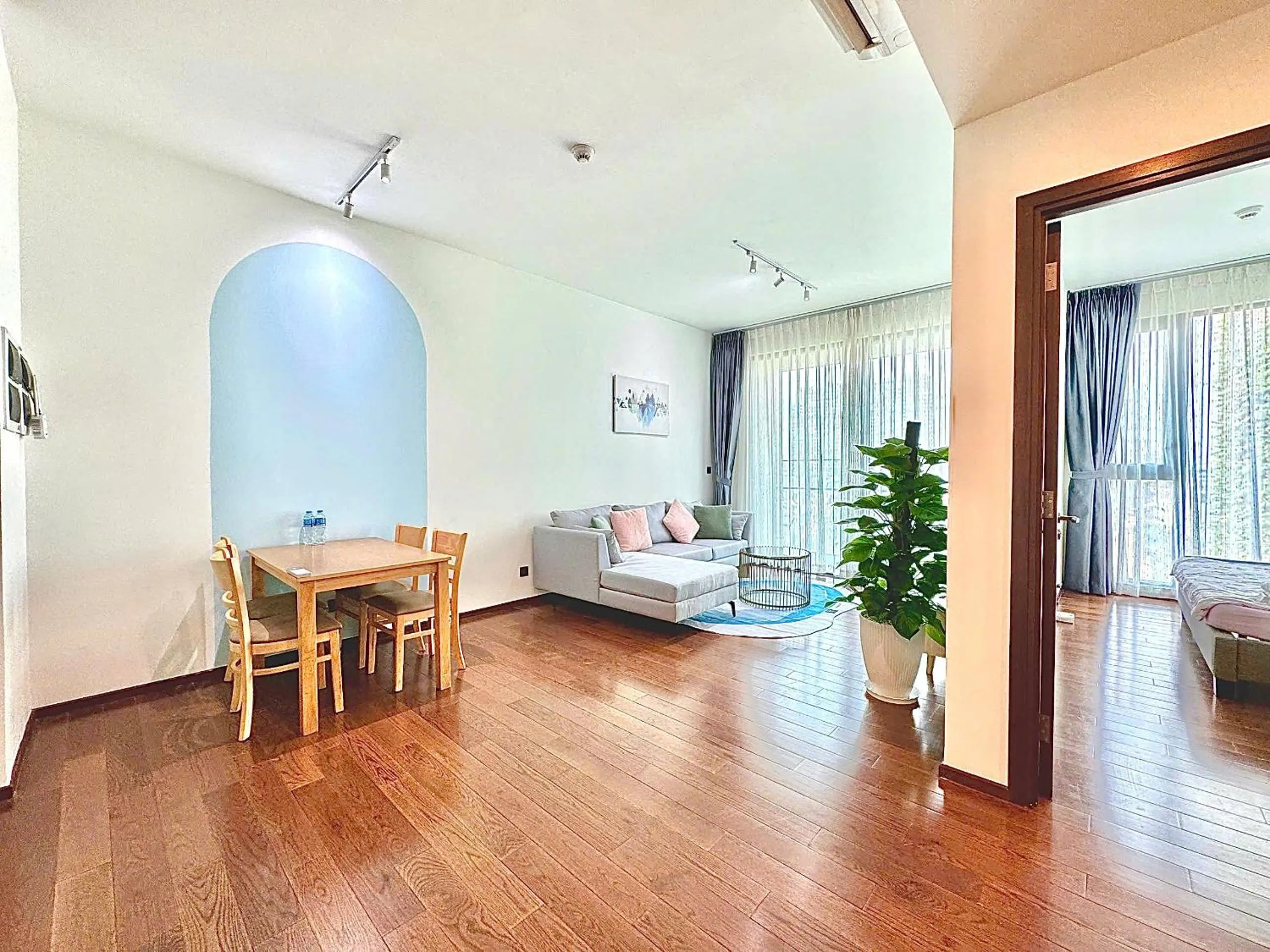 Bed in Homie's Dedge Thao Dien Luxury Apartment