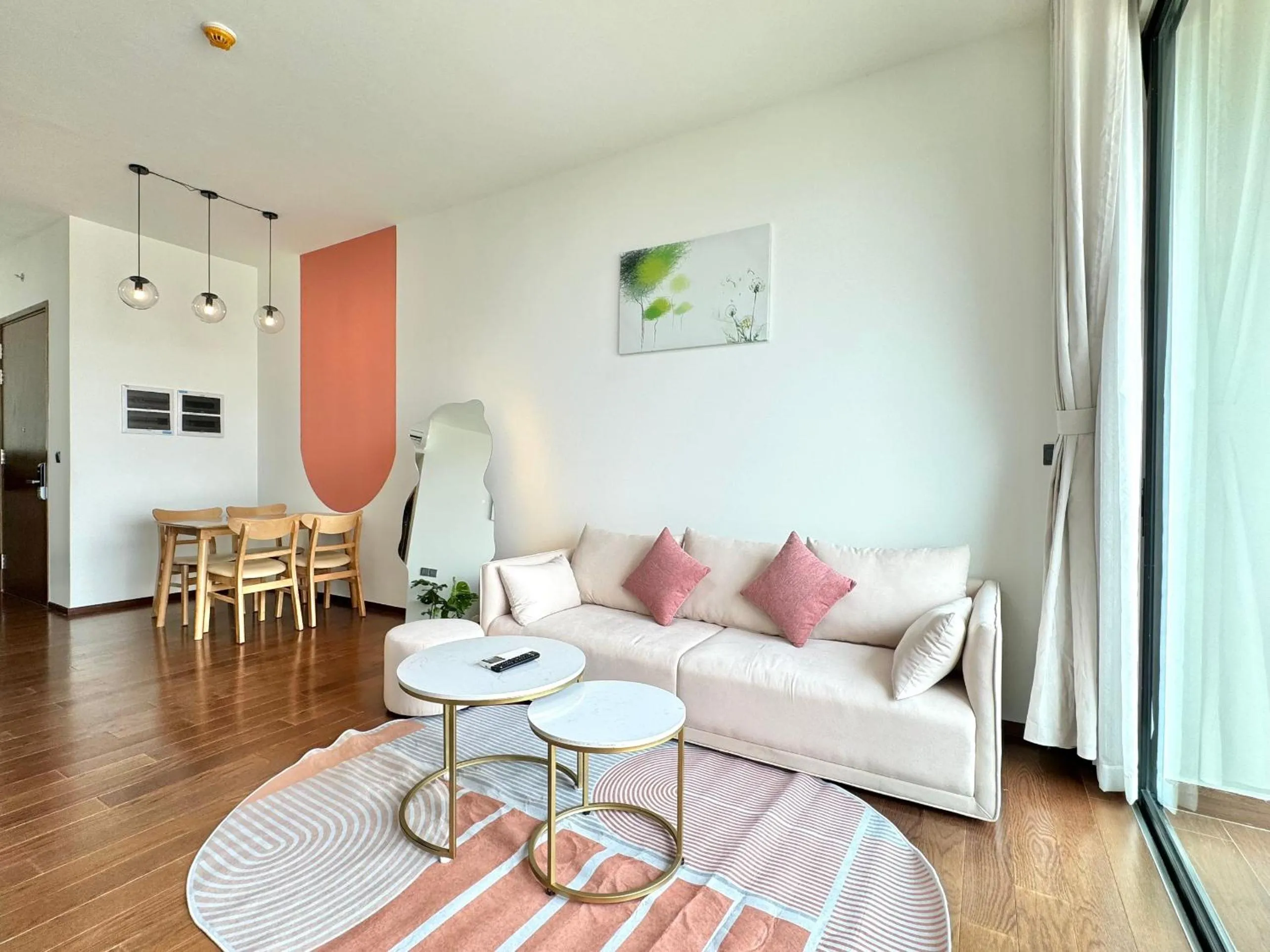 Seating area in Homie's Dedge Thao Dien Luxury Apartment