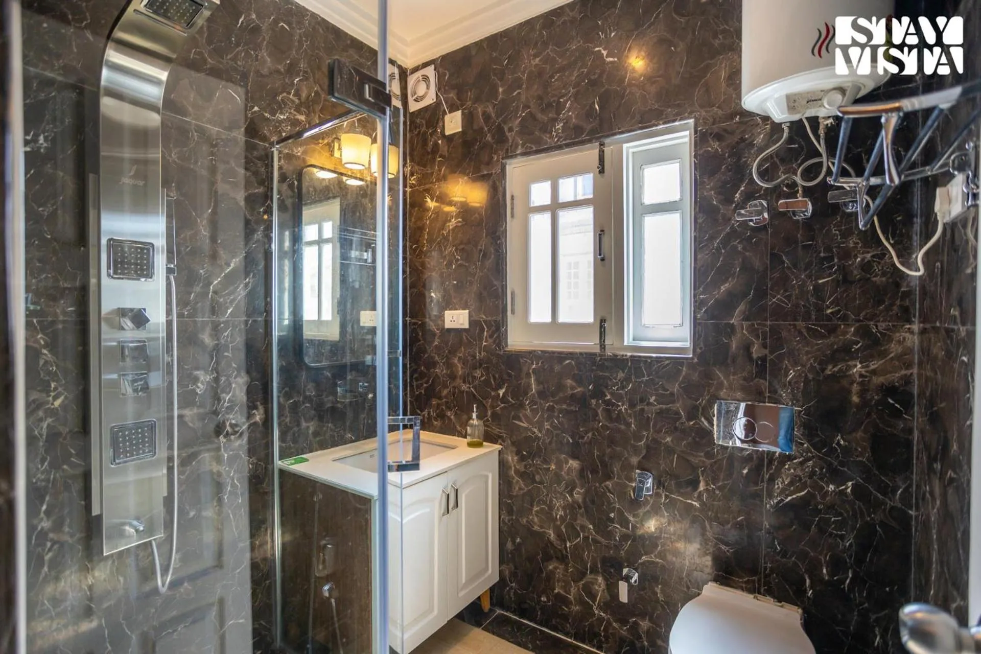 Bathroom in StayVista at Midsummer Moon - Mountain View with Courtyard