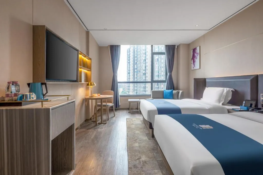 Bed in Echarm Hotel Zhuzhou Liling