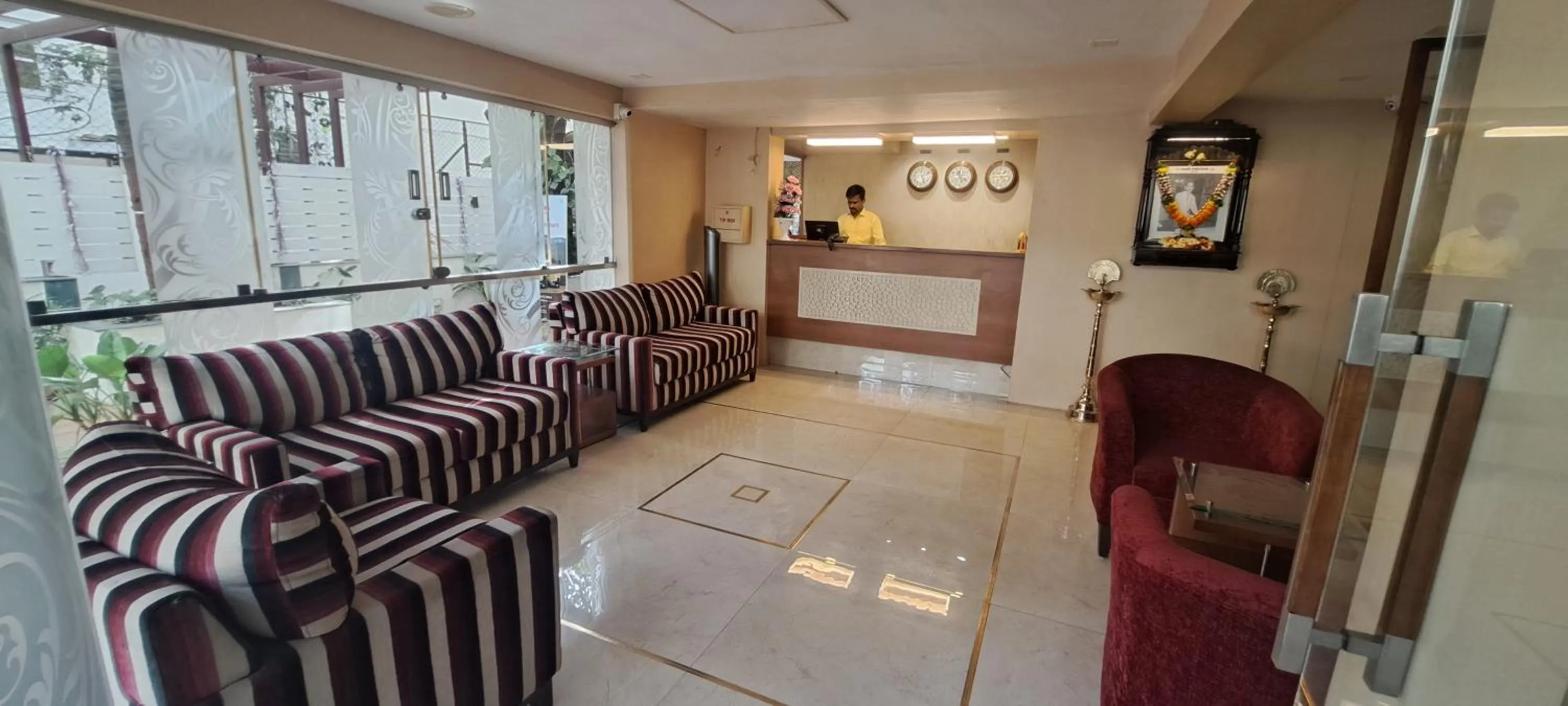 Seating area in Hotel Swaroop