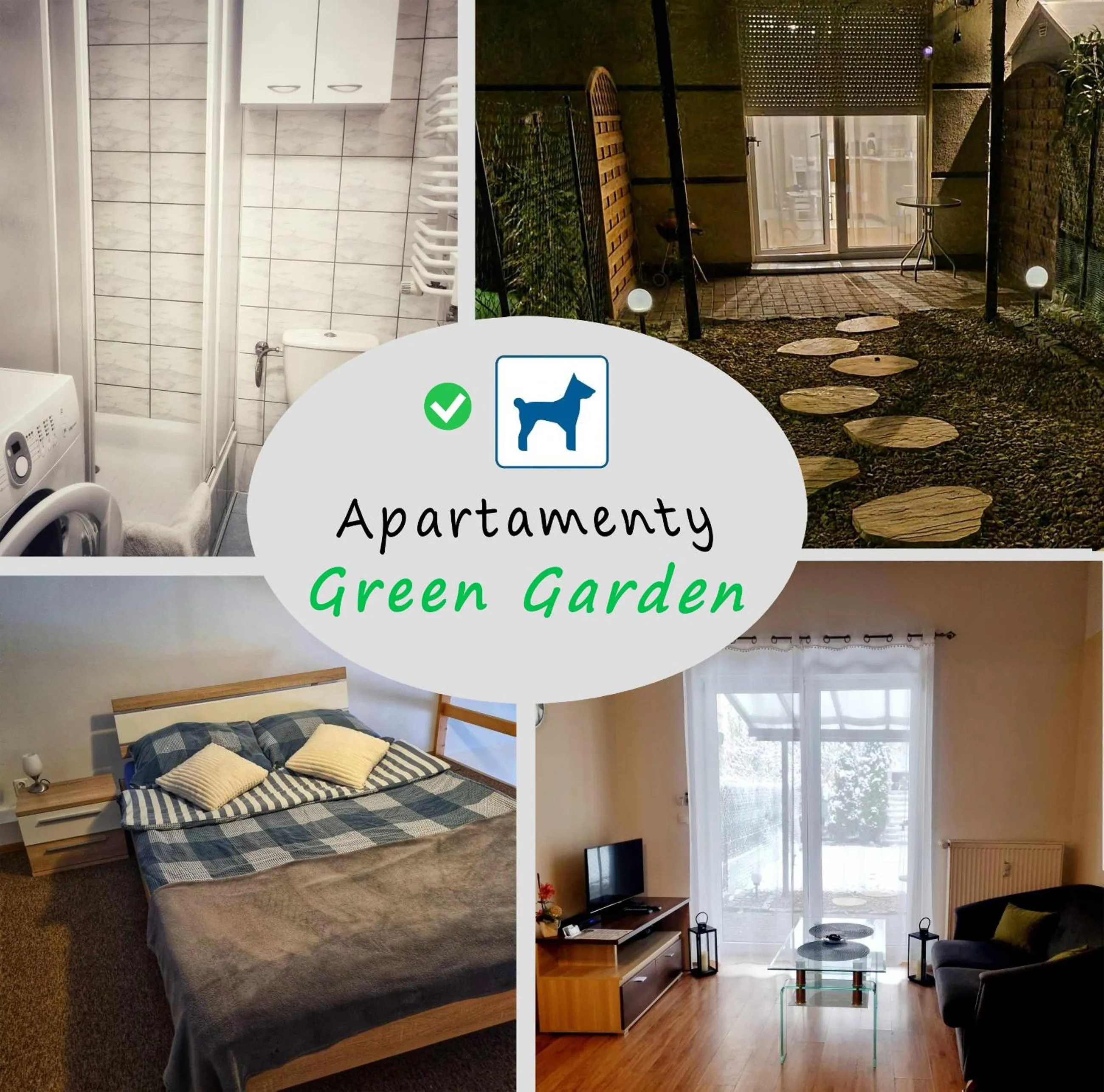 Apartamenty Green Garden z ogrodem i przyjazne dla zwierząt, Racibórz