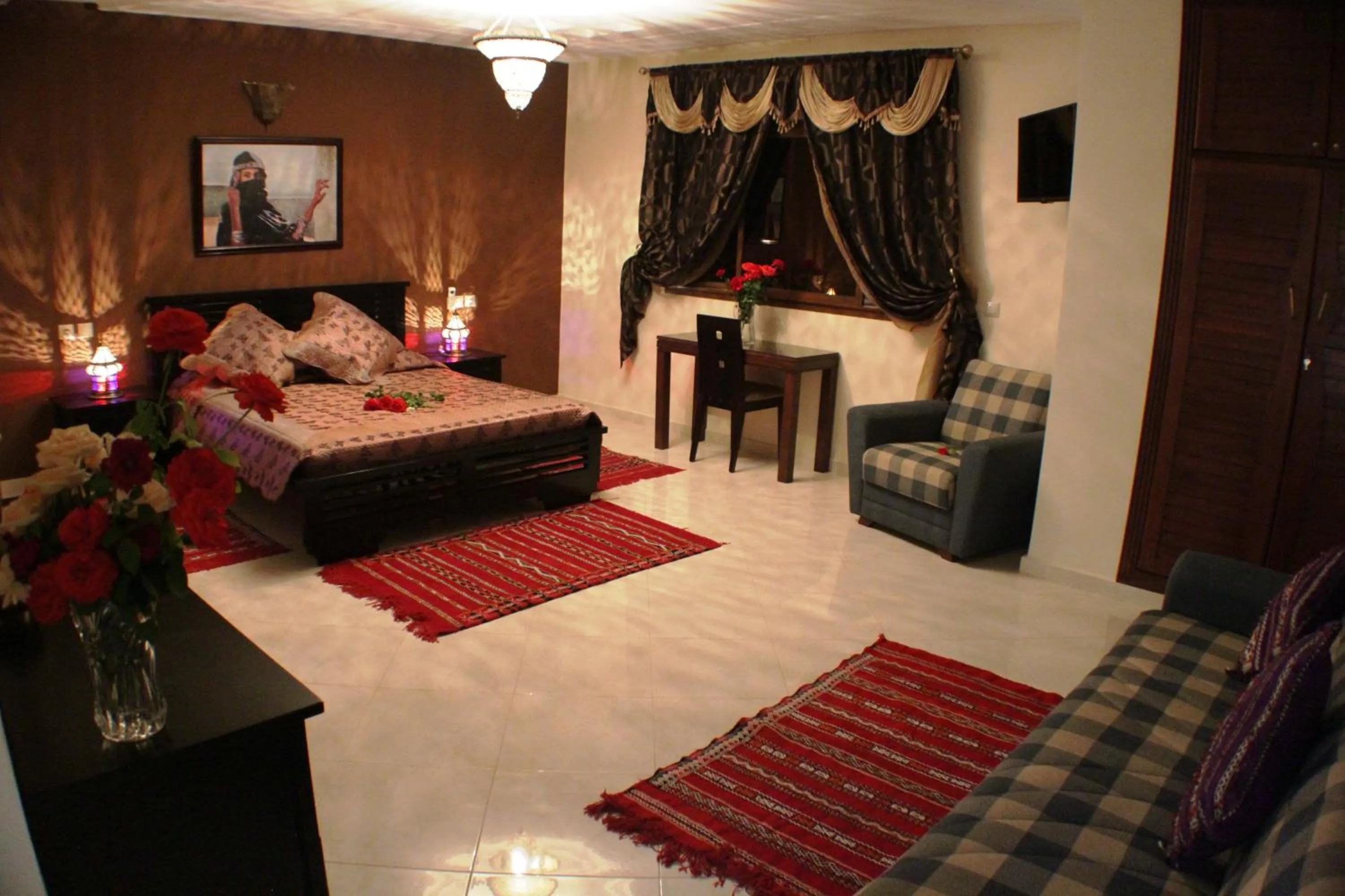 View (from property/room), Bed in Riad Mimosa