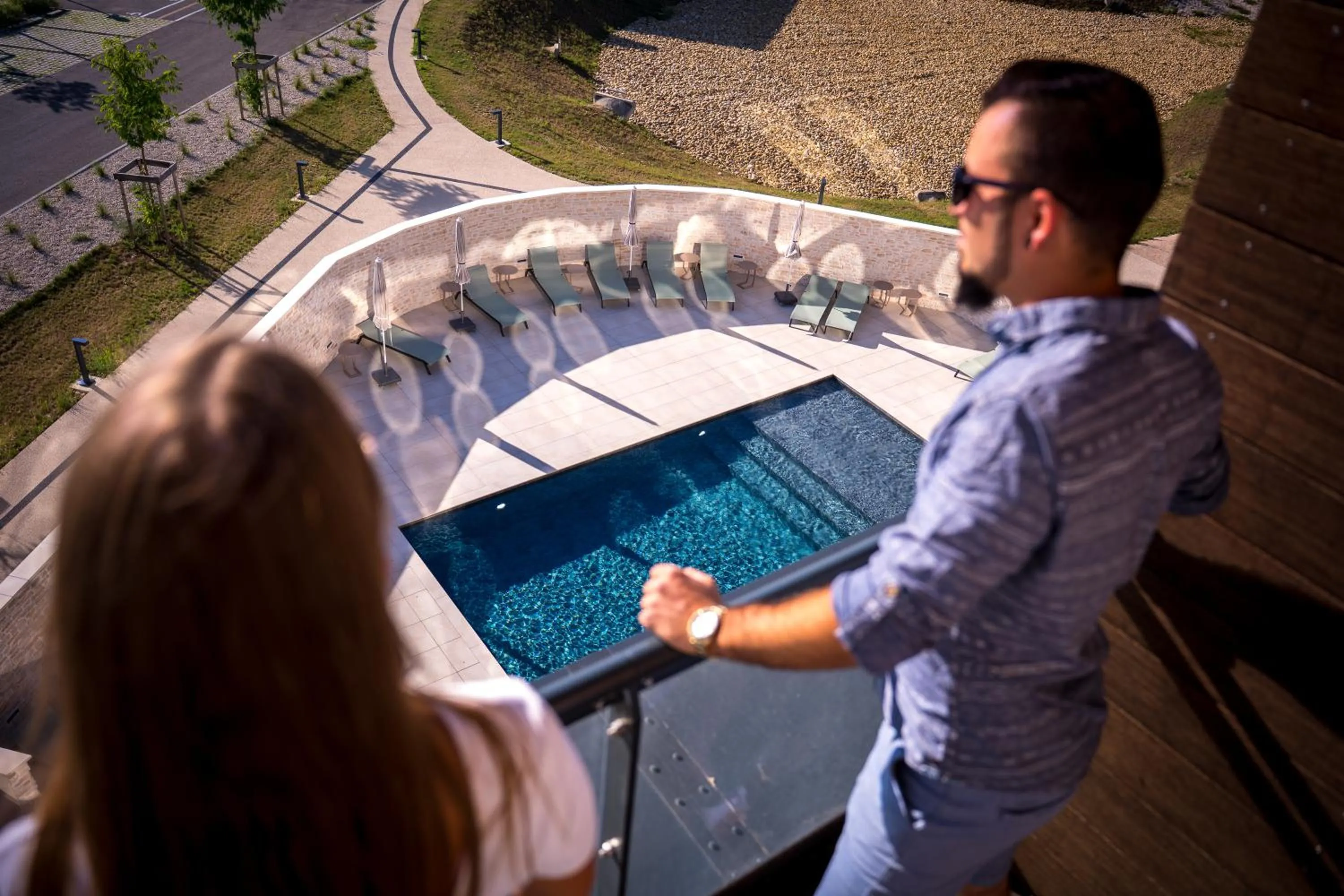 Pool view in Bô Hôtels Ambronay
