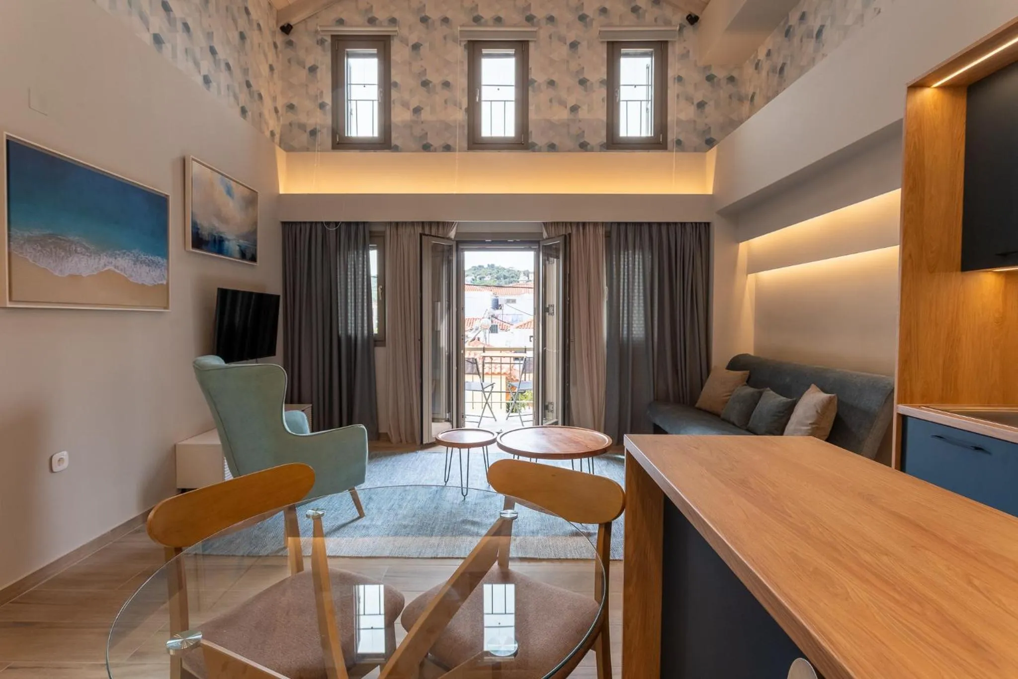 Living room in Akti Vigla Apartments