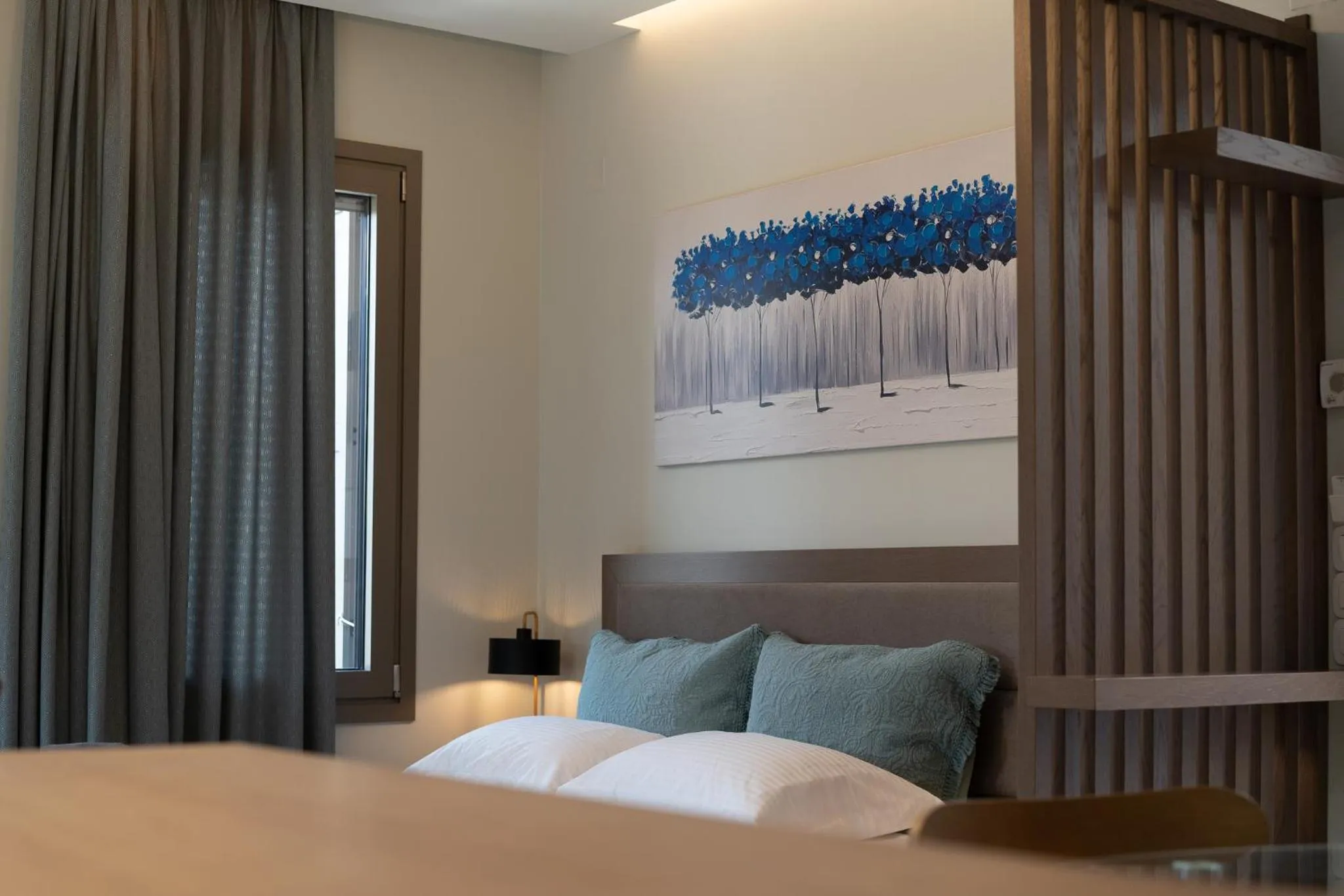 Bed in Akti Vigla Apartments