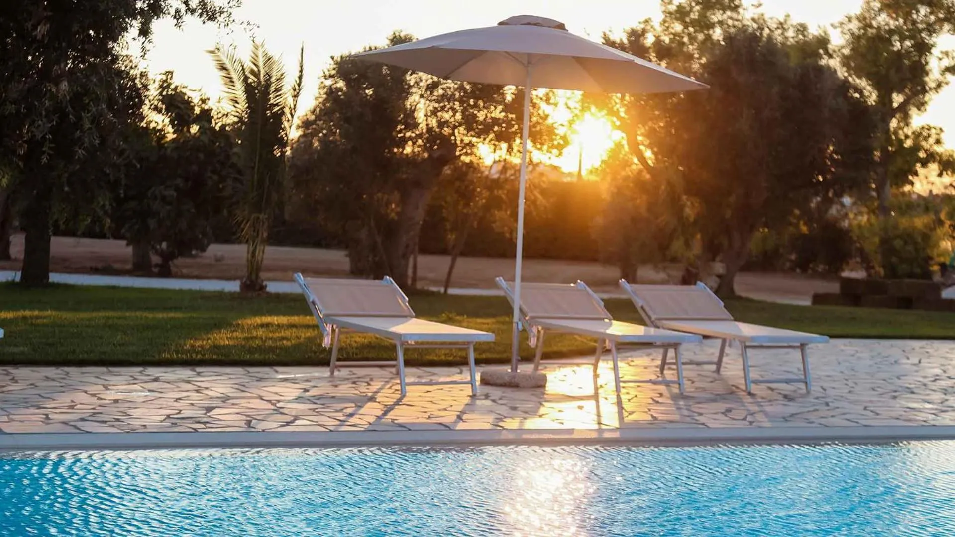 Pool view in Tenuta Cursano