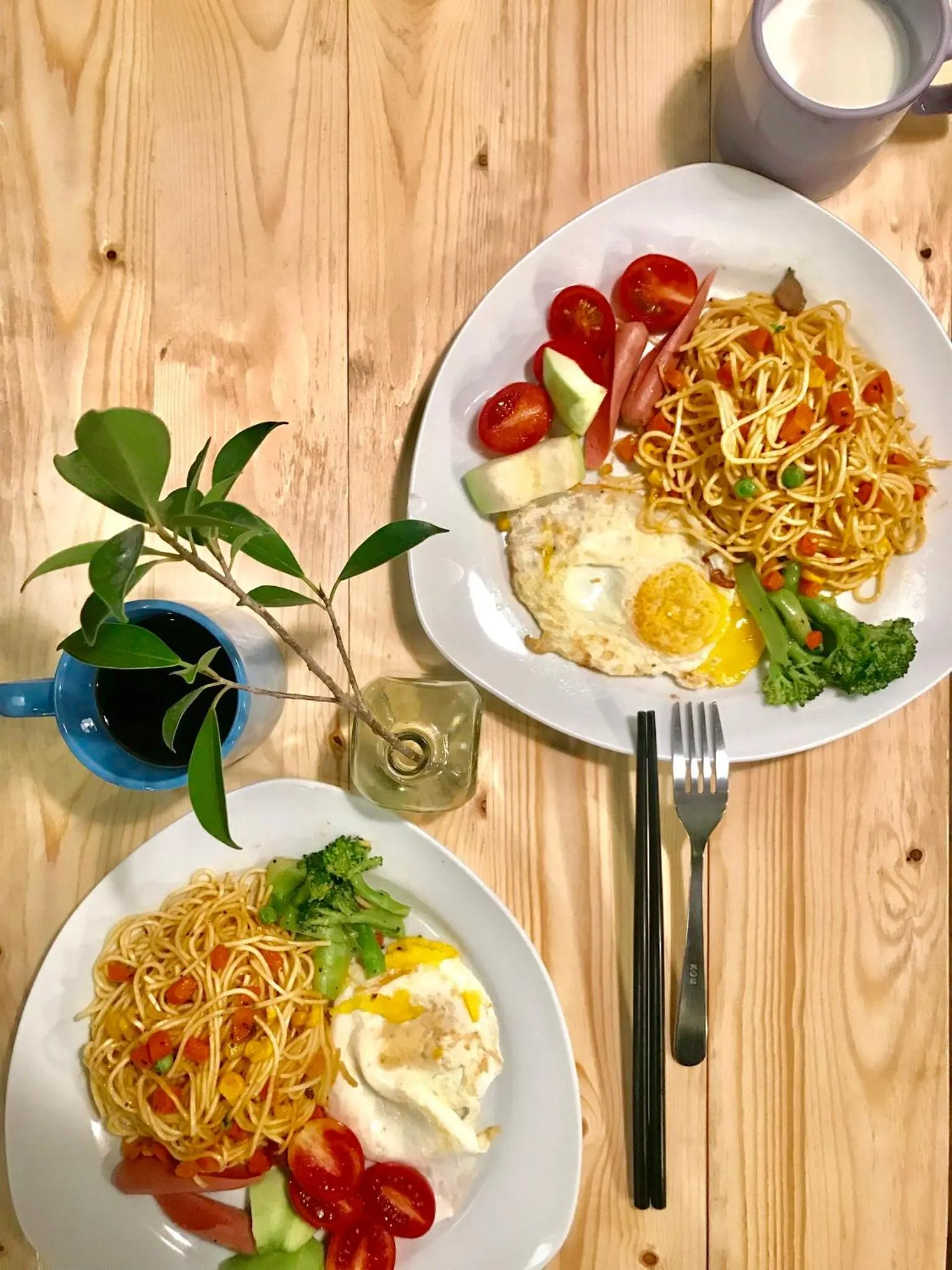 American breakfast in Prince Hotel