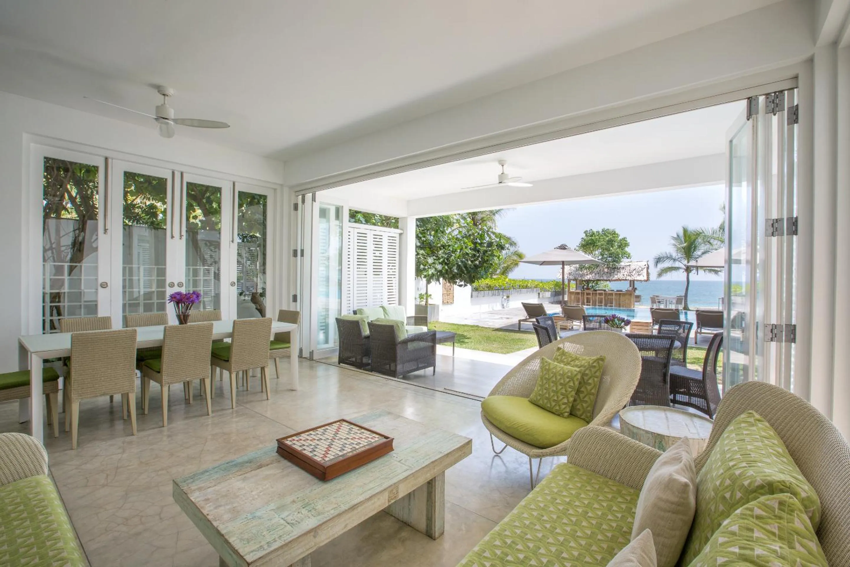 Property building in Sri Sharavi Beach Villas & Spa - with 43 metre saltwater infinity pool