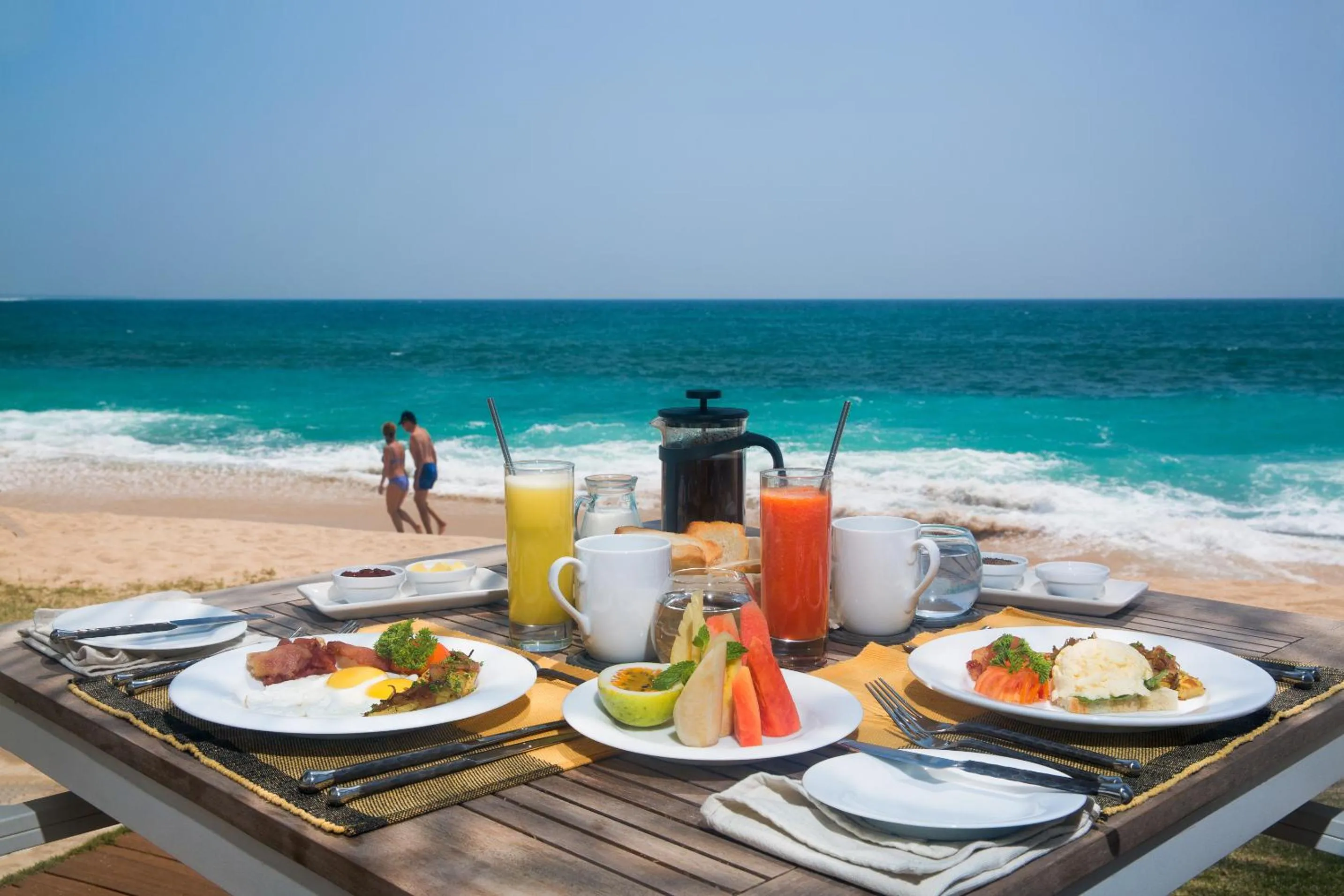 Restaurant/places to eat in Sri Sharavi Beach Villas & Spa - with 43 metre saltwater infinity pool