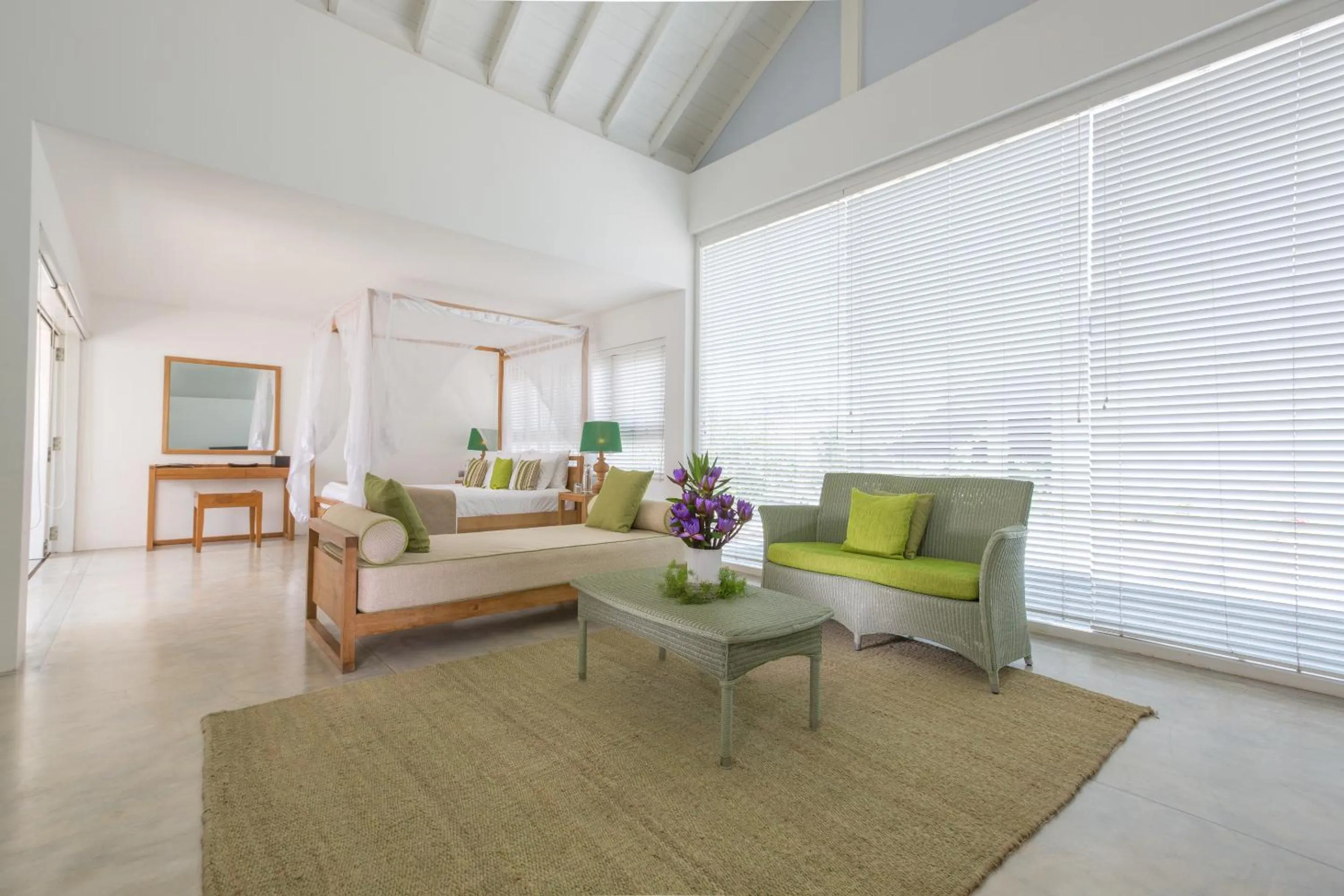 Living room, Bed in Sri Sharavi Beach Villas & Spa - with 43 metre saltwater infinity pool