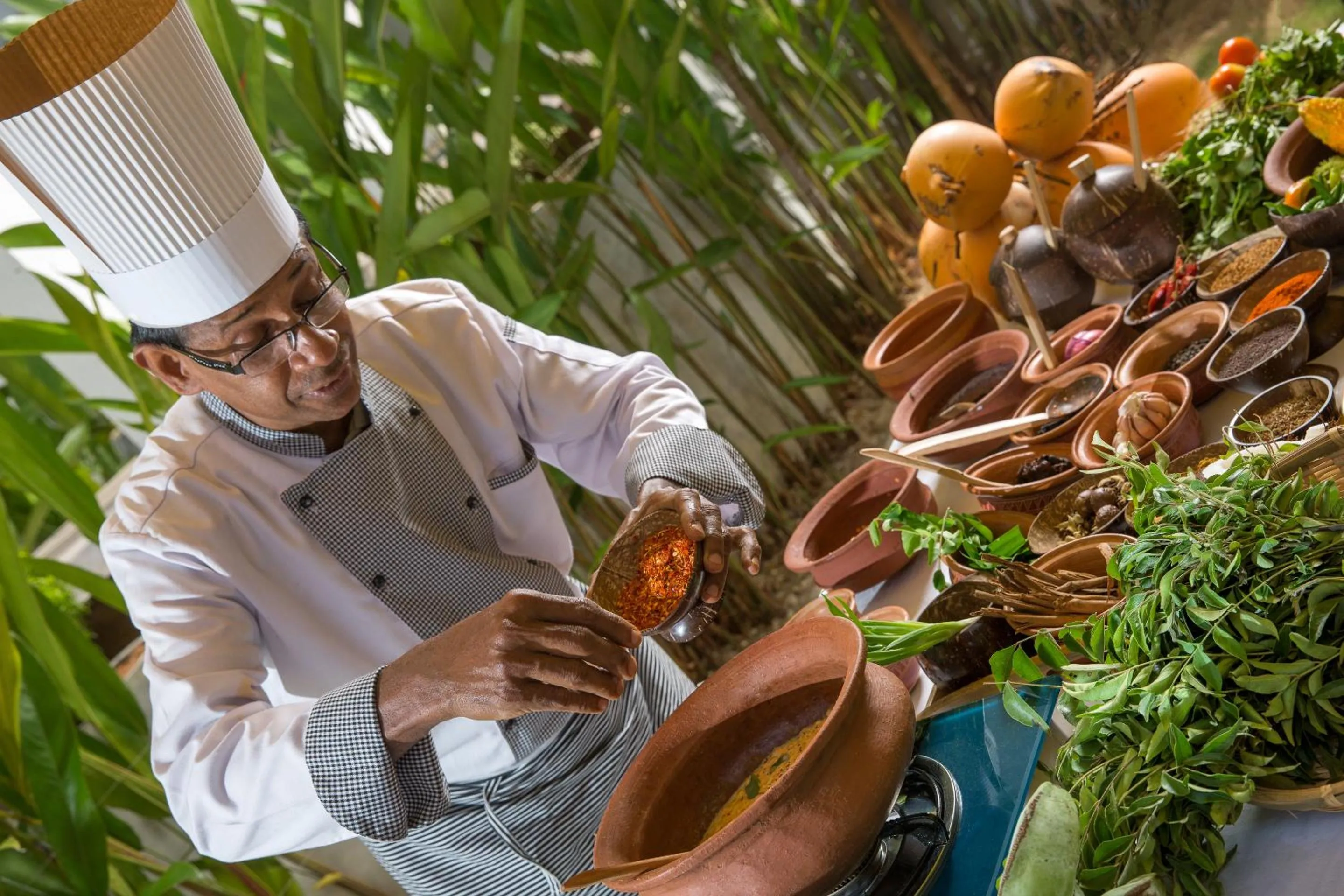 Staff in Sri Sharavi Beach Villas & Spa - with 43 metre saltwater infinity pool